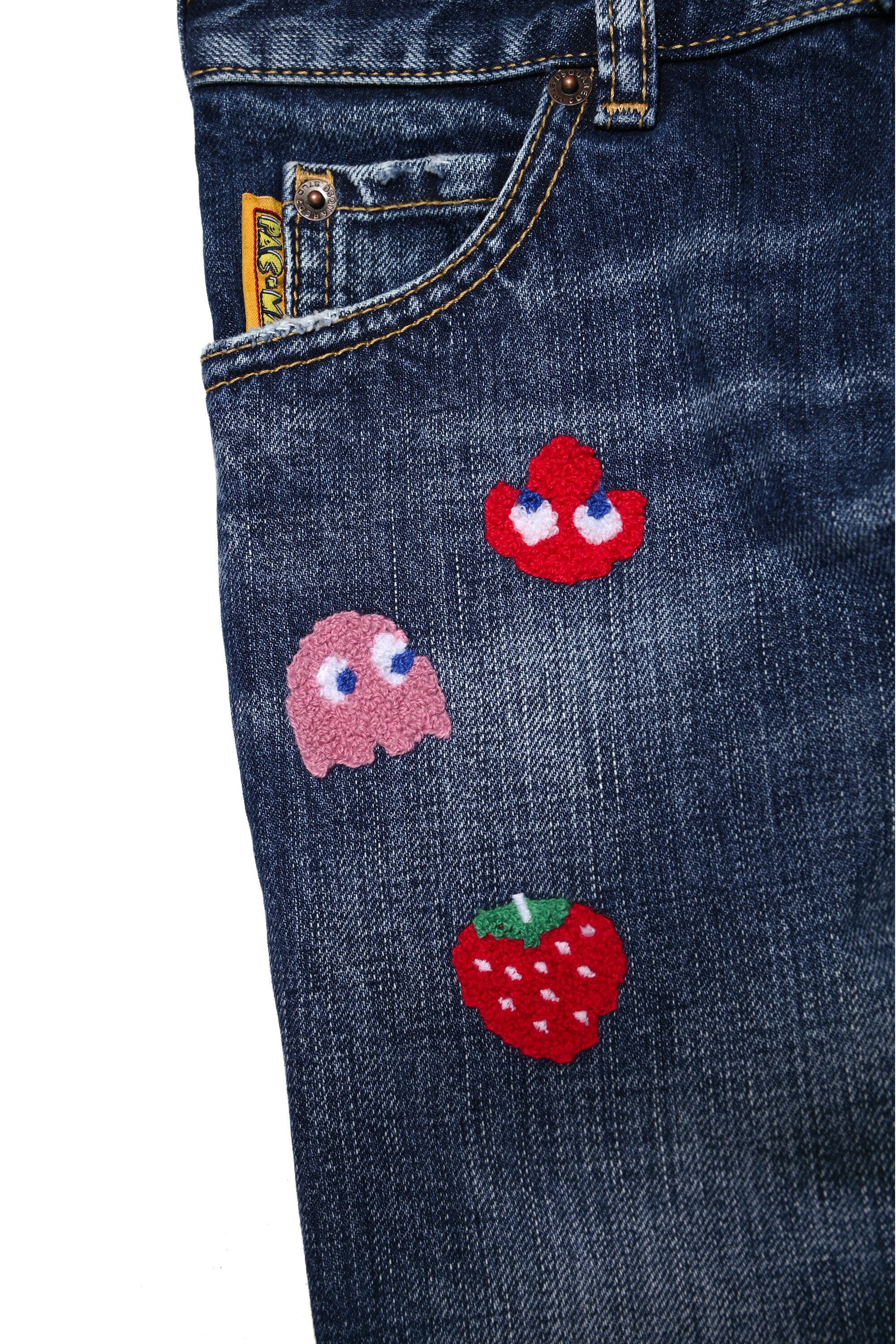 Dsquared2 kid's Clement straight jeans with Pac-Man patch | Brave Kid