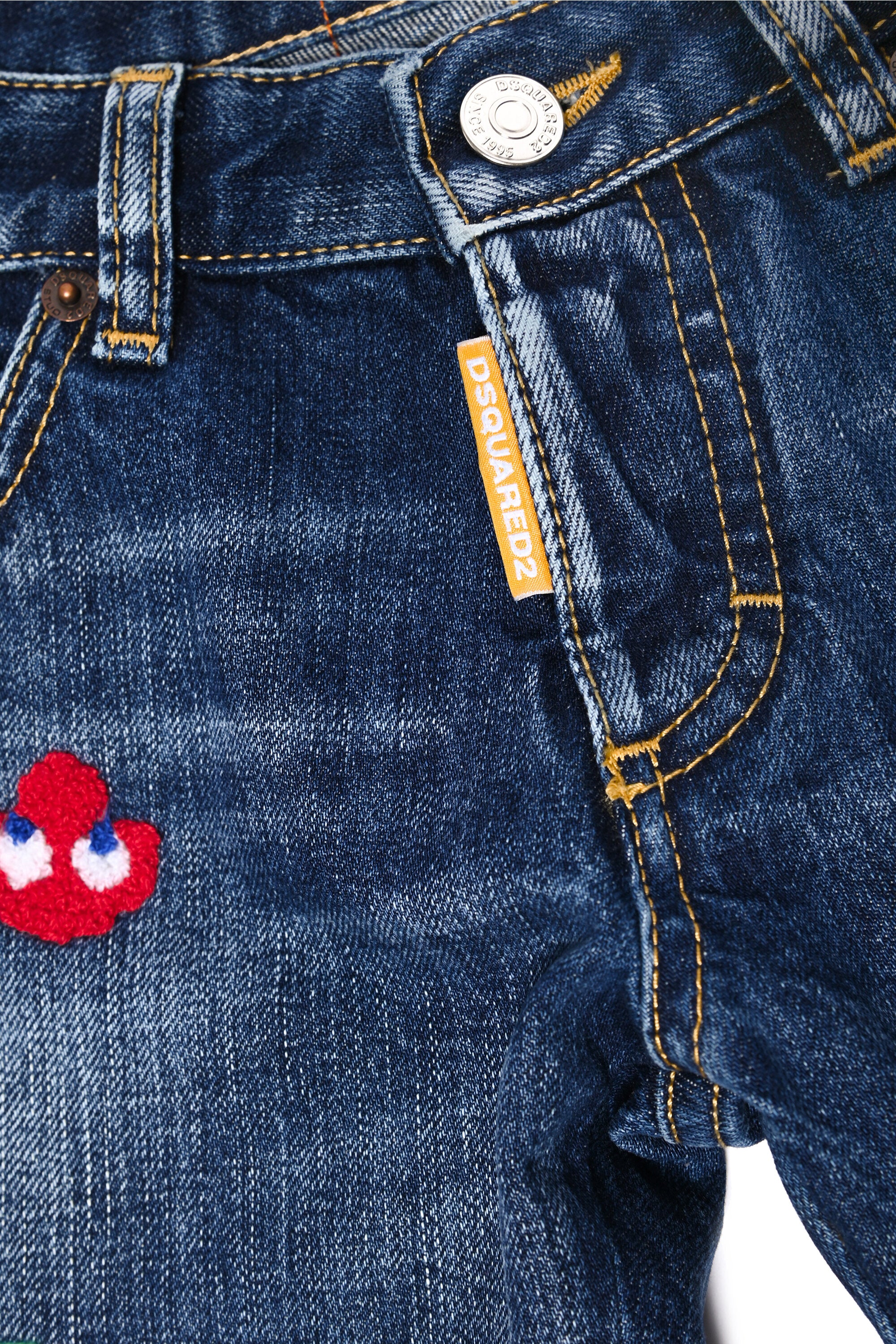 Dsquared2 kid's Clement straight jeans with Pac-Man patch | Brave Kid