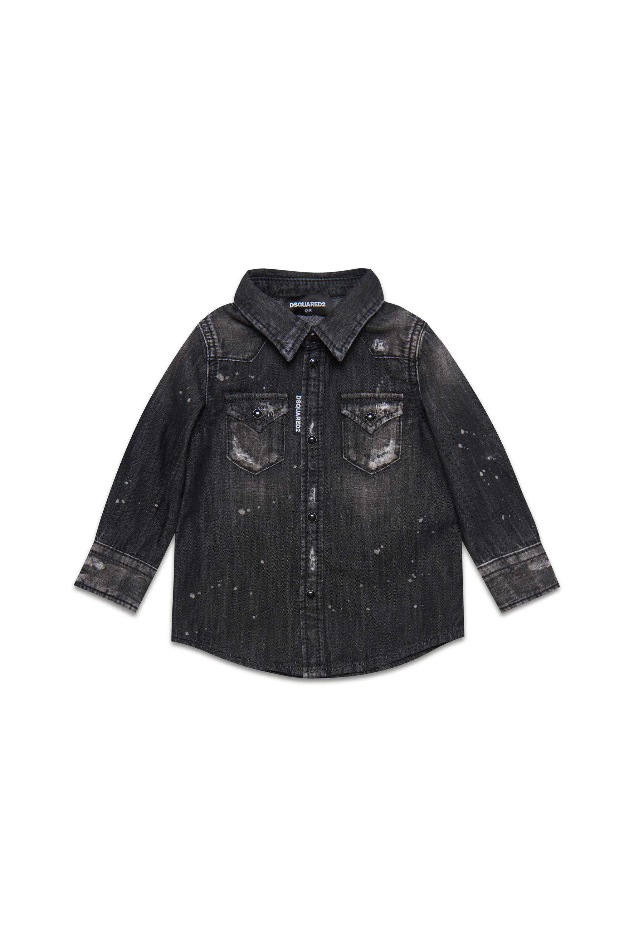 boys black denim shirt