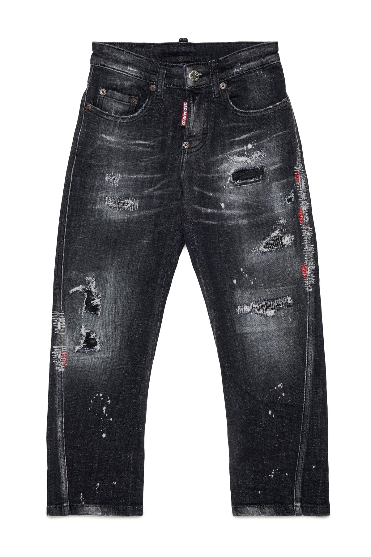 Regular jeans in black wash with a used effect