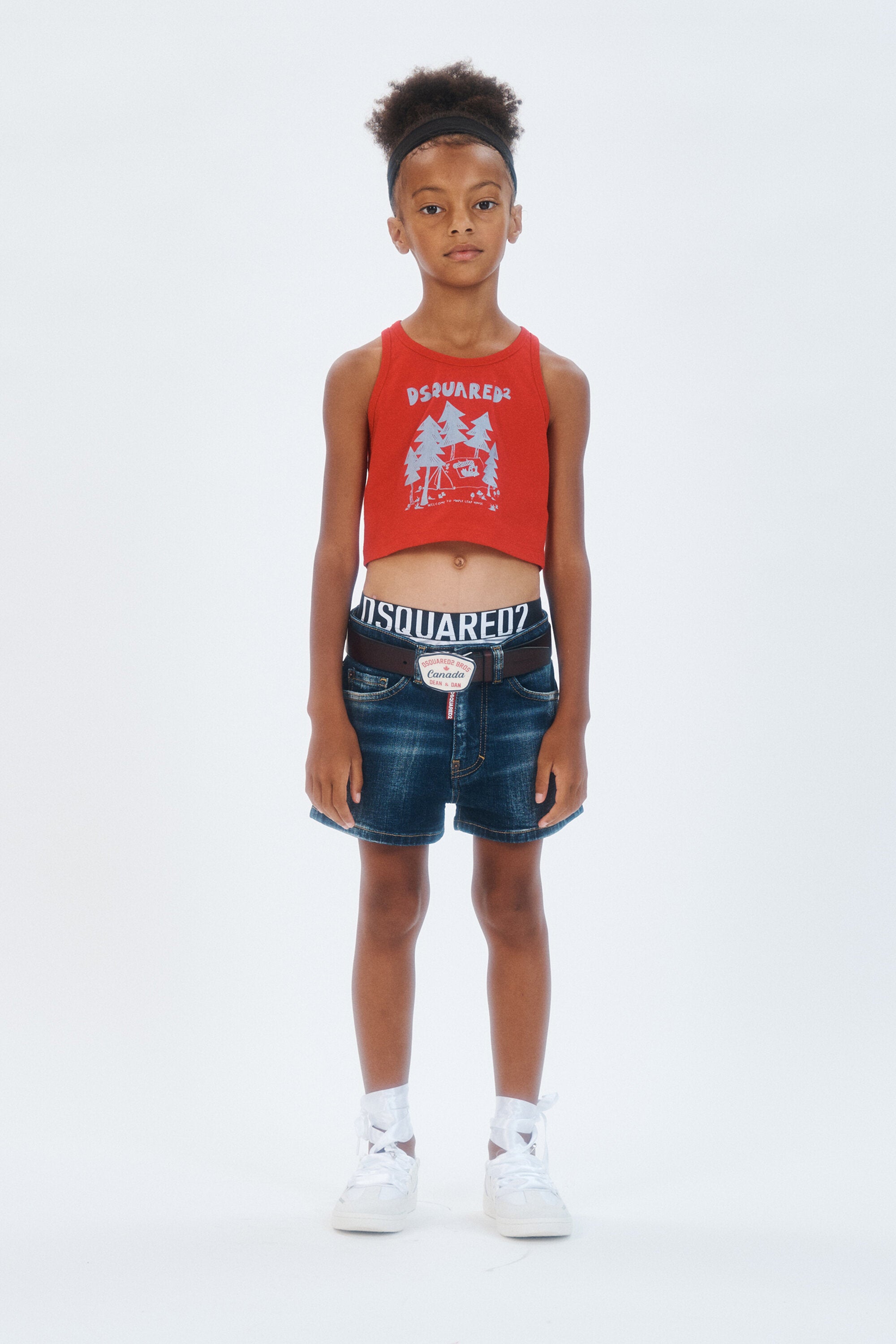 Dark blue denim shorts