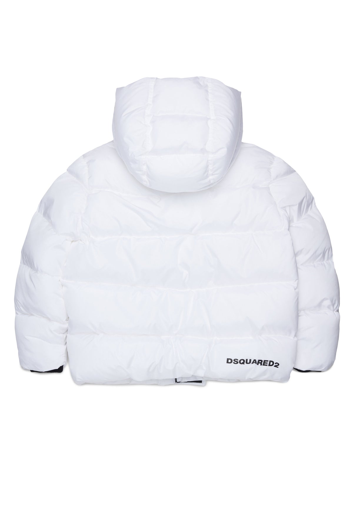 Short padded jacket with hood and DSQUARED2 logo