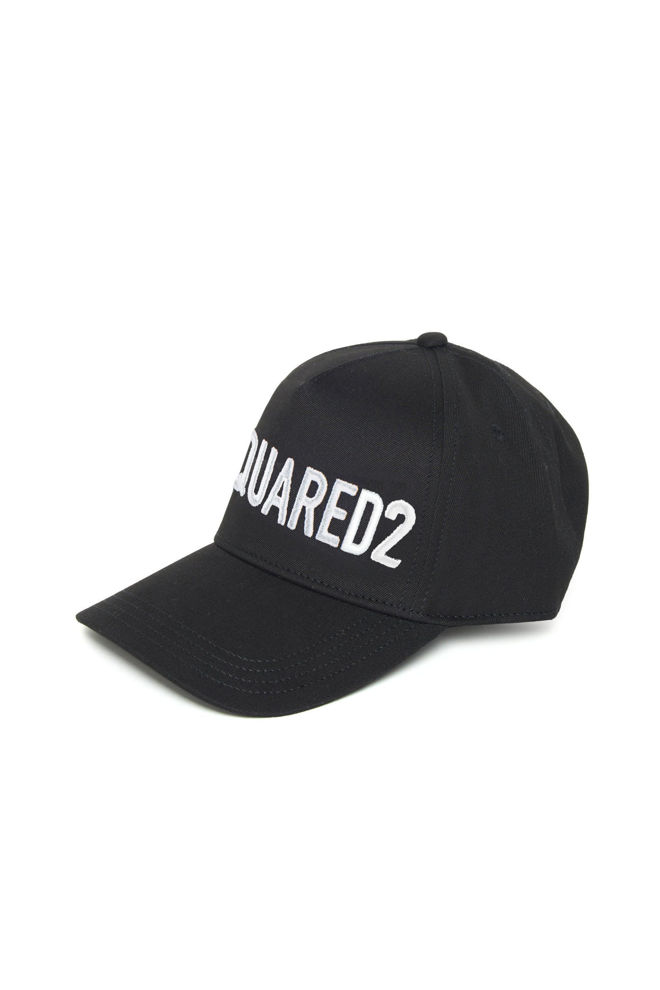 Black gabardine baseball cap with logo 
