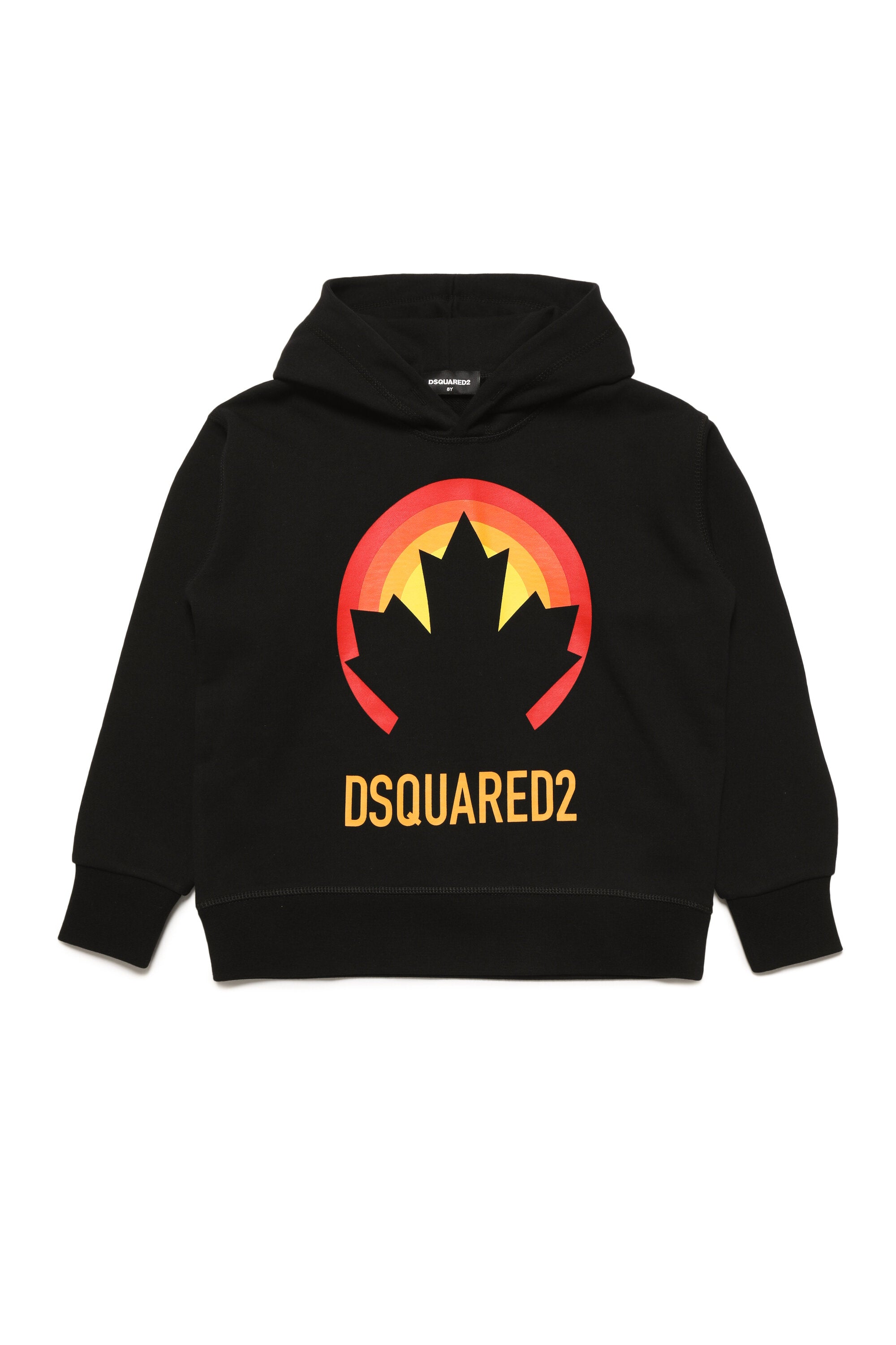 キッズDSQUARED2 ロゴとリーフをあしらったフード付きコットン