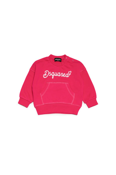 Dsquared2 girl's cotton sweatshirt with Cursive logo | Brave Kid