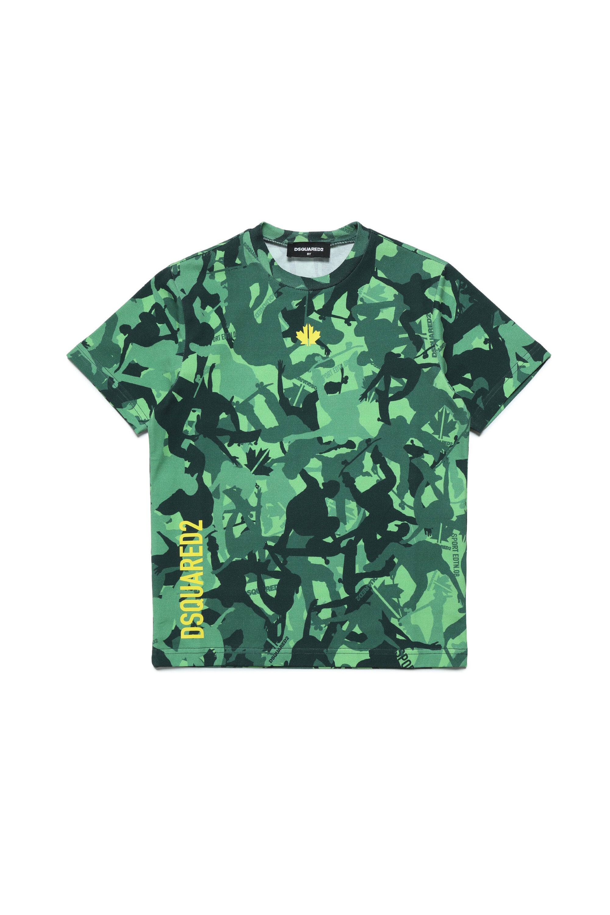 Skater Camouのオールオーバーグラフィックを施したクルーネックTシャツのジャージー。