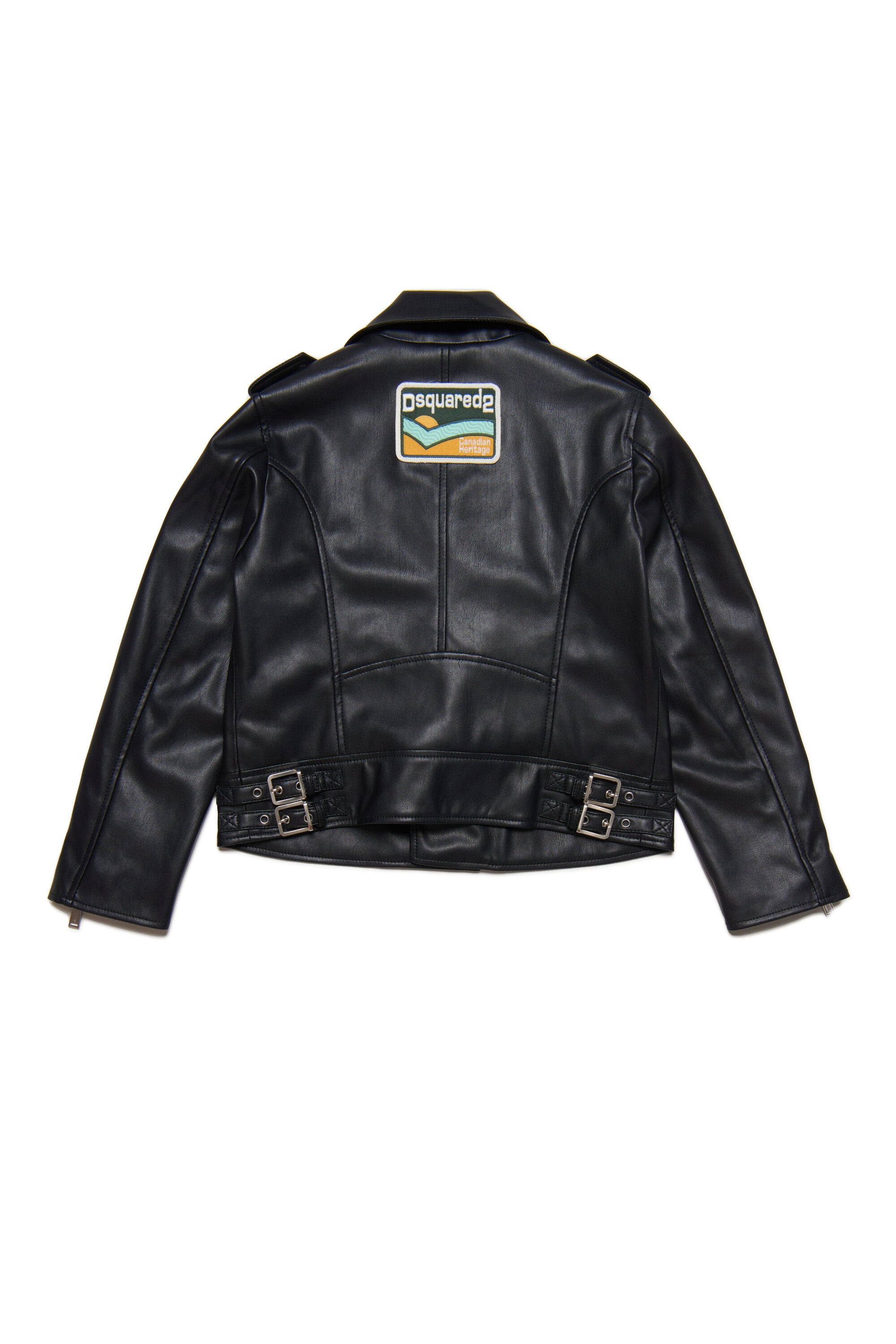 Dsquared2 kid's Synthetic leather biker jacket | Brave Kid