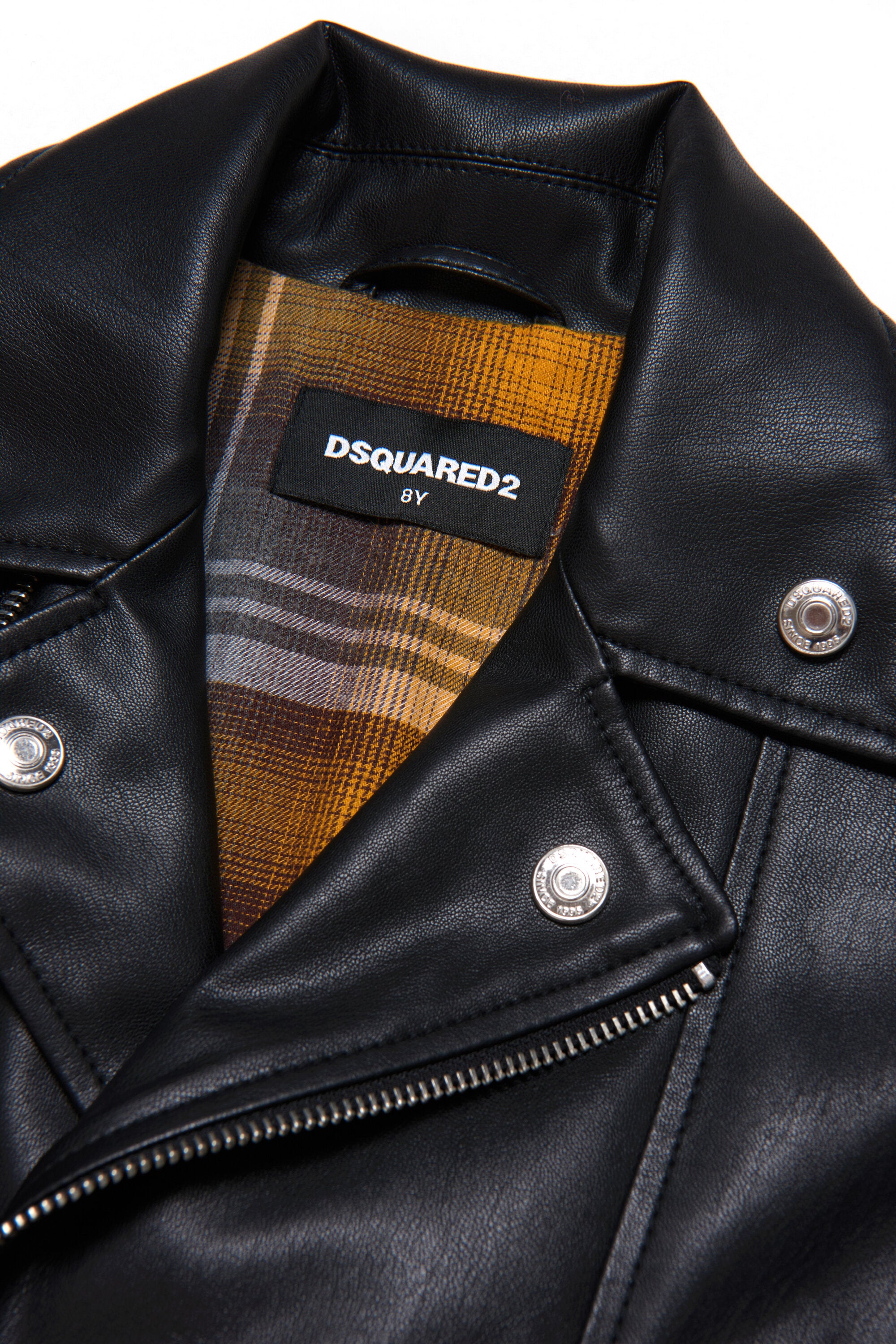 Dsquared2 leather clearance biker jacket