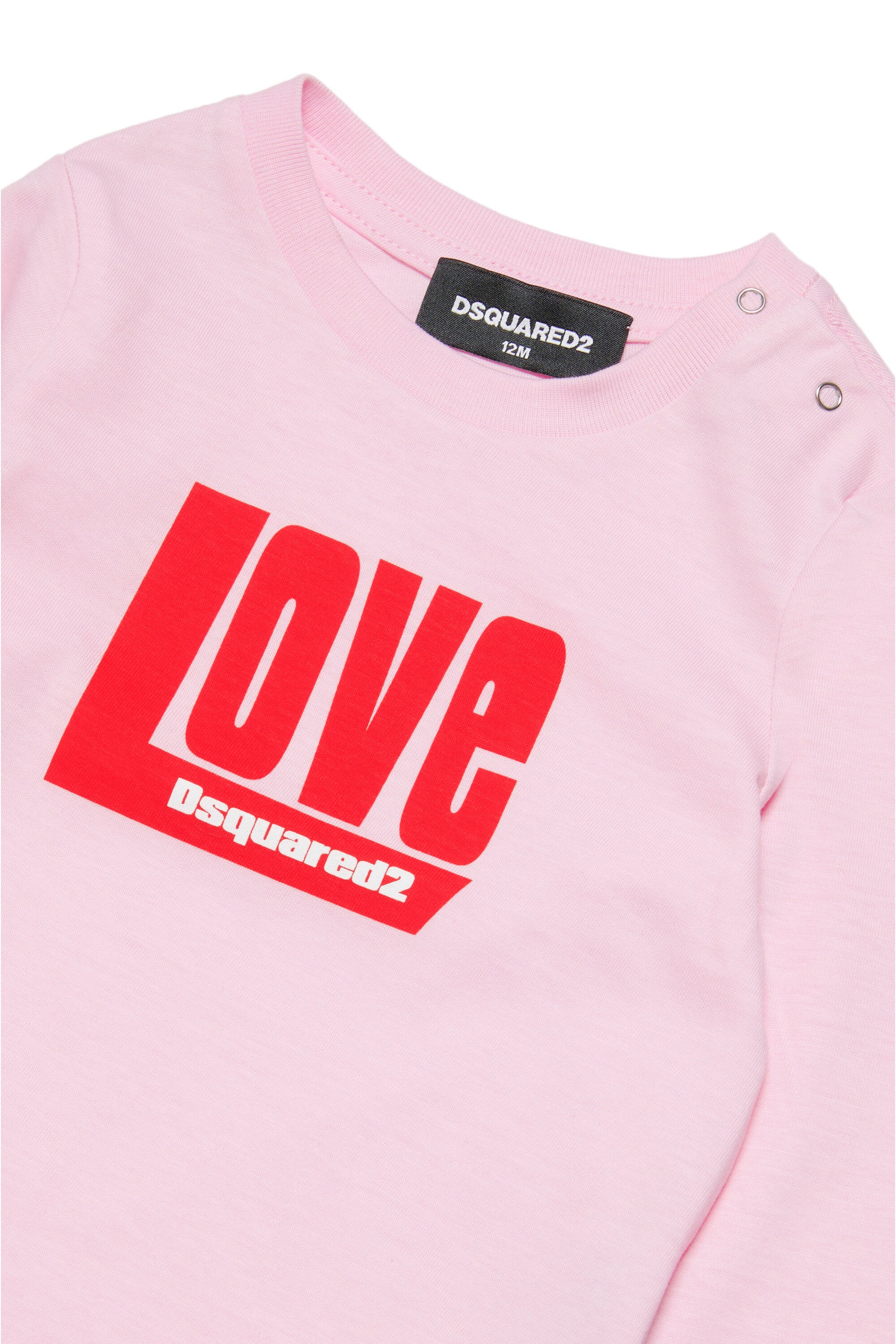 DSQUARED2女の子 Love」のレタリングが入ったクルーネック ジャージーT