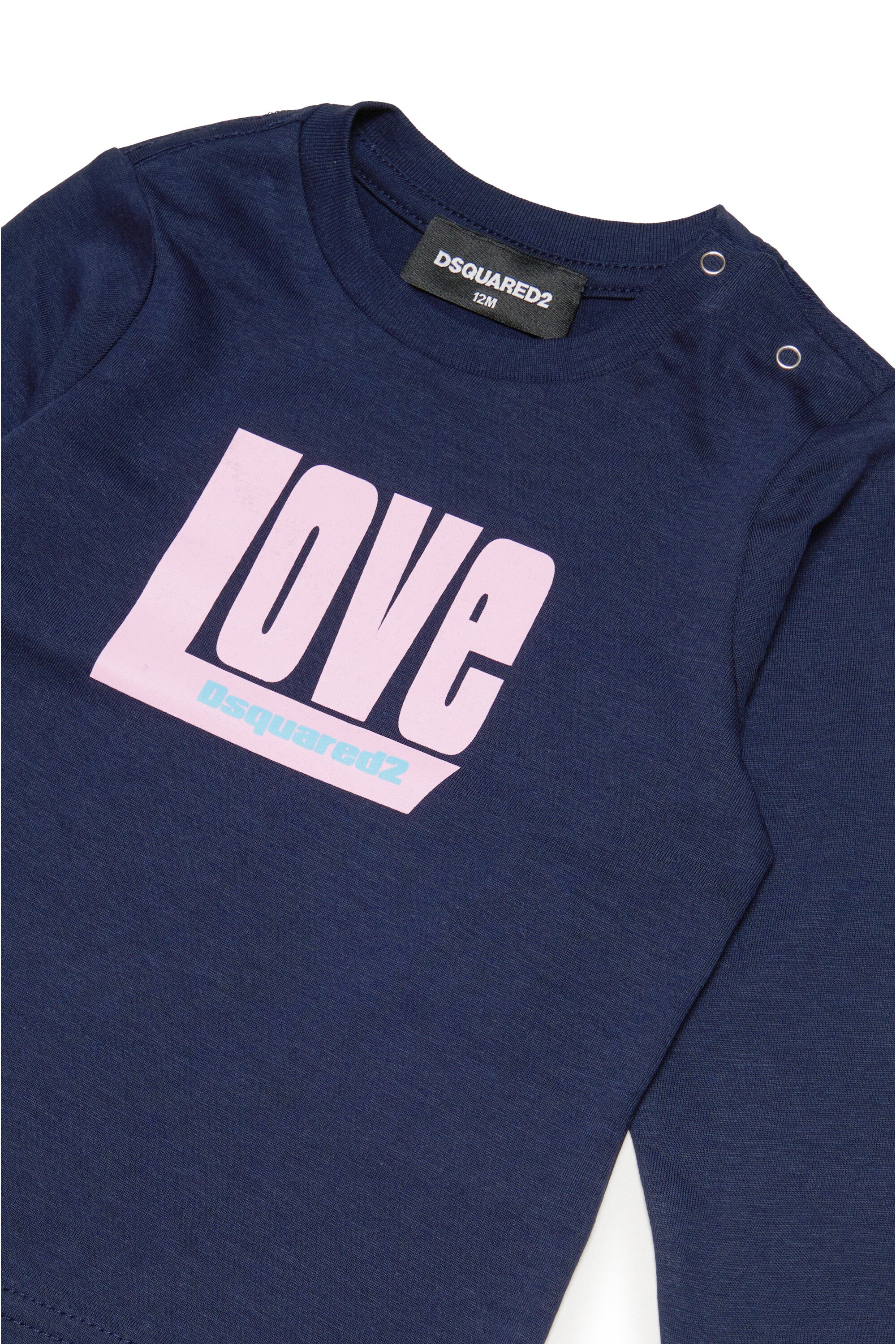 DSQUARED2女の子 Love」のレタリングが入ったクルーネック ジャージーT