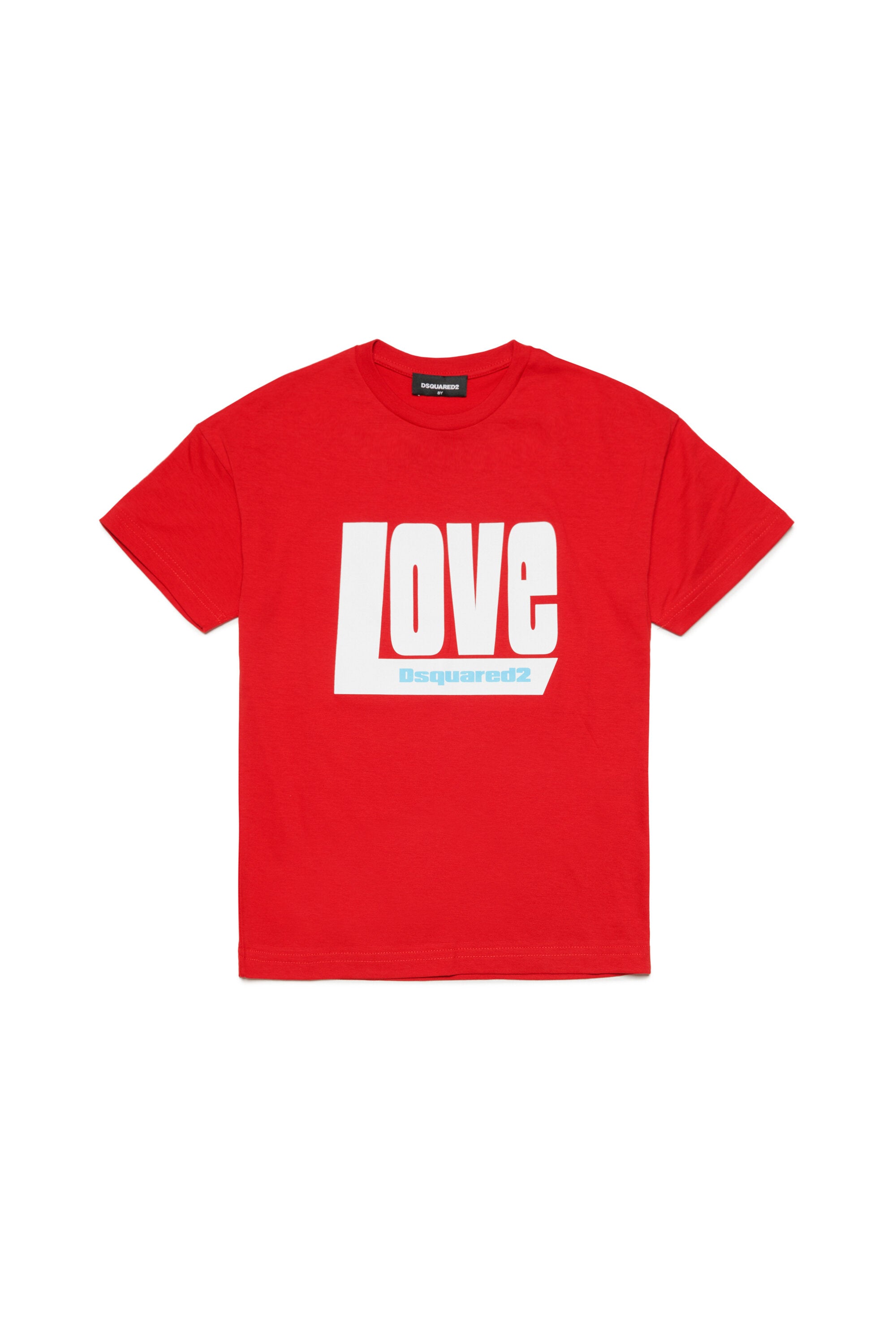 DSQUARED2女の子 クルーネック ジャージーTシャツ（Loveレタリング入り