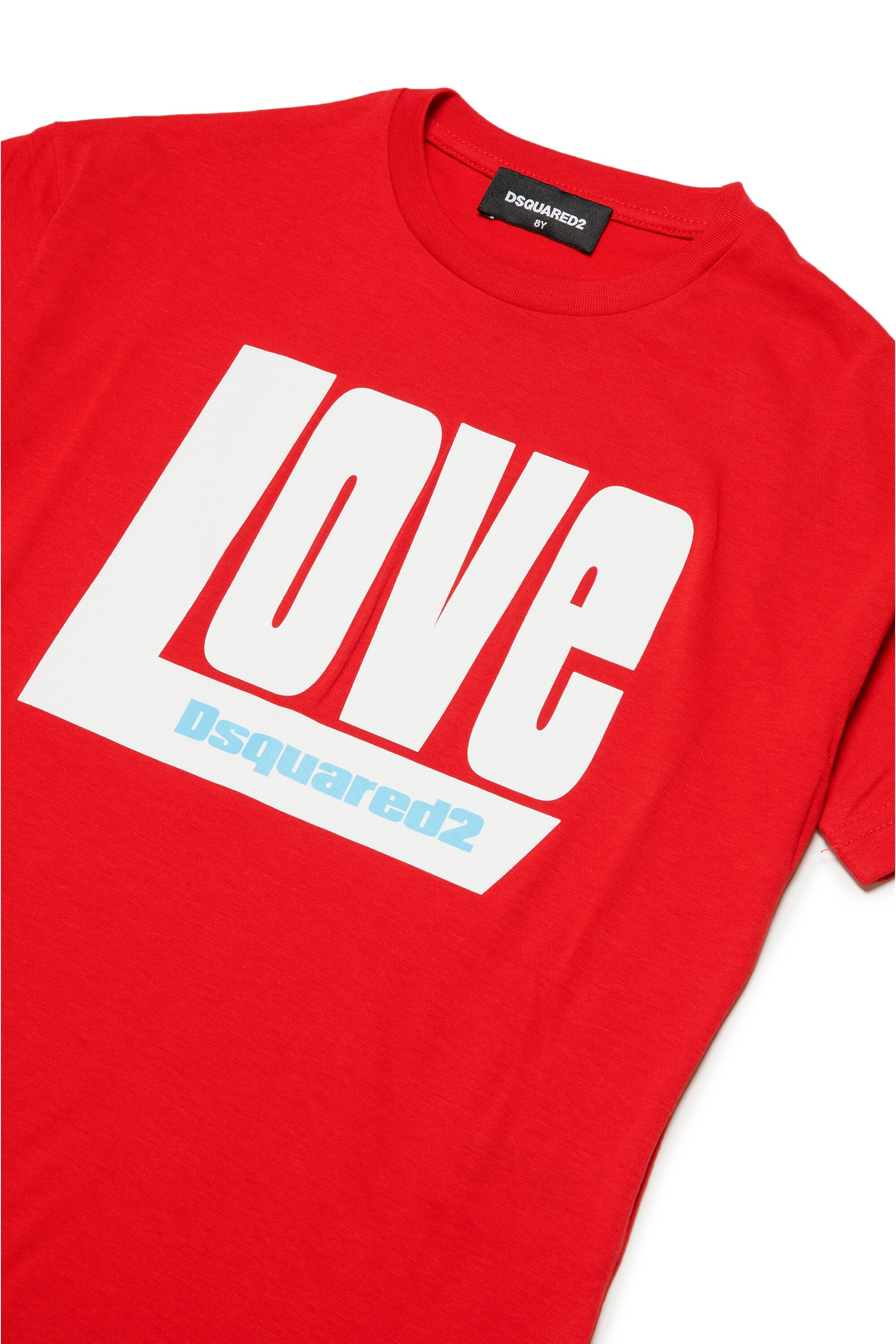 DSQUARED2女の子 クルーネック ジャージーTシャツ（Loveレタリング入り