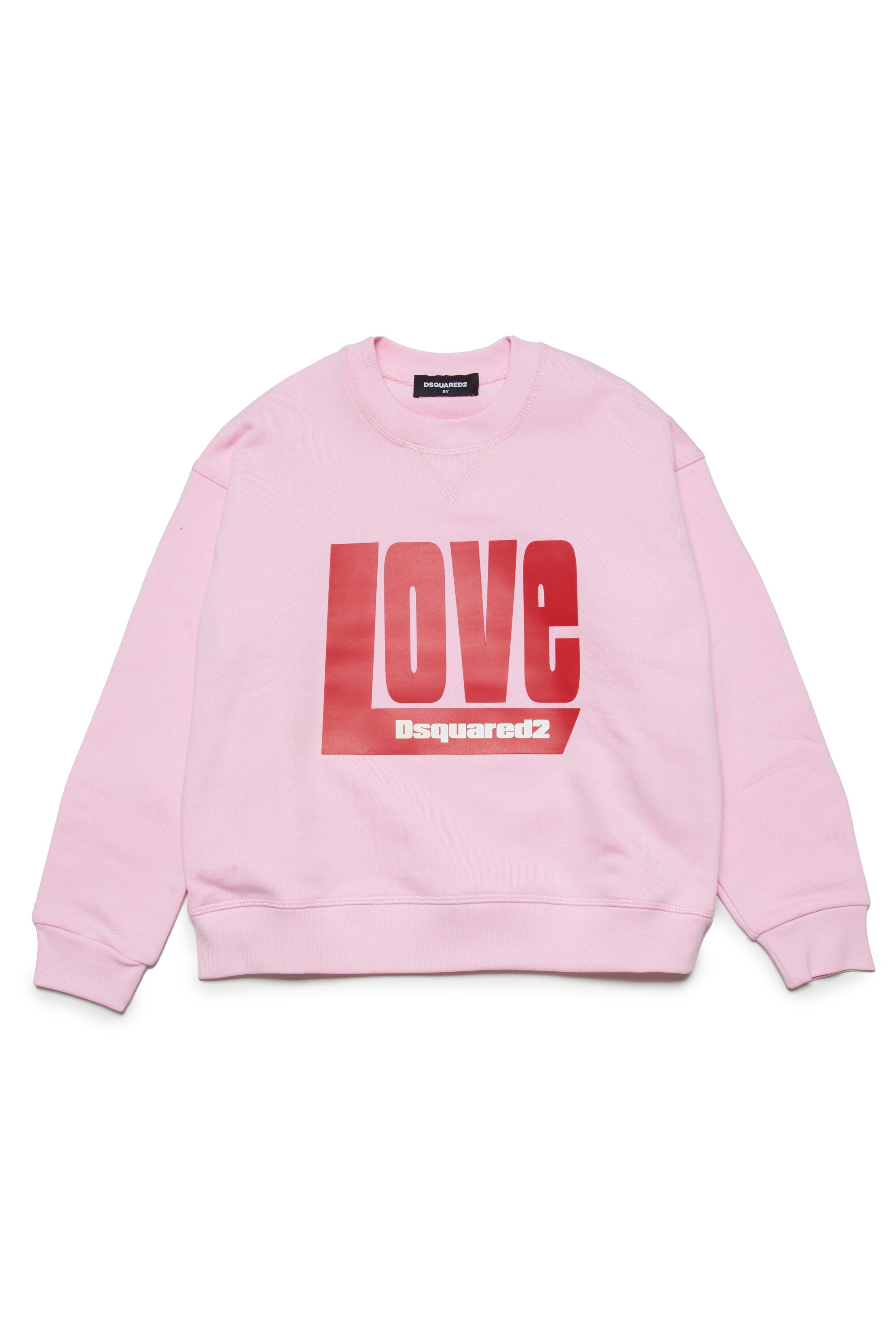 DSQUARED2女の子 Loveのレタリングを施したコットンのクルーネック