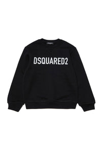 Organic cotton crew-neck sweatshirt with logo