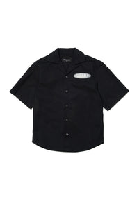 Poplin shirt branded with surf logo patch