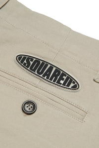 Gabardine shorts branded with surf logo patch