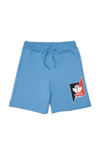 Fleece shorts with two-tone Leaf graphics