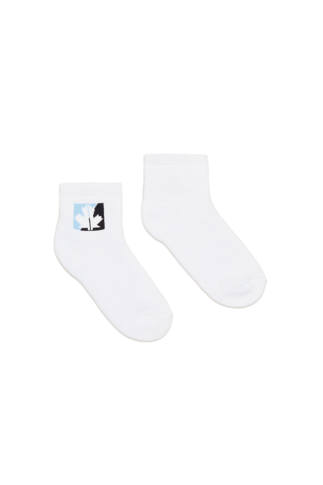 Short socks with two-color Leaf graphics 