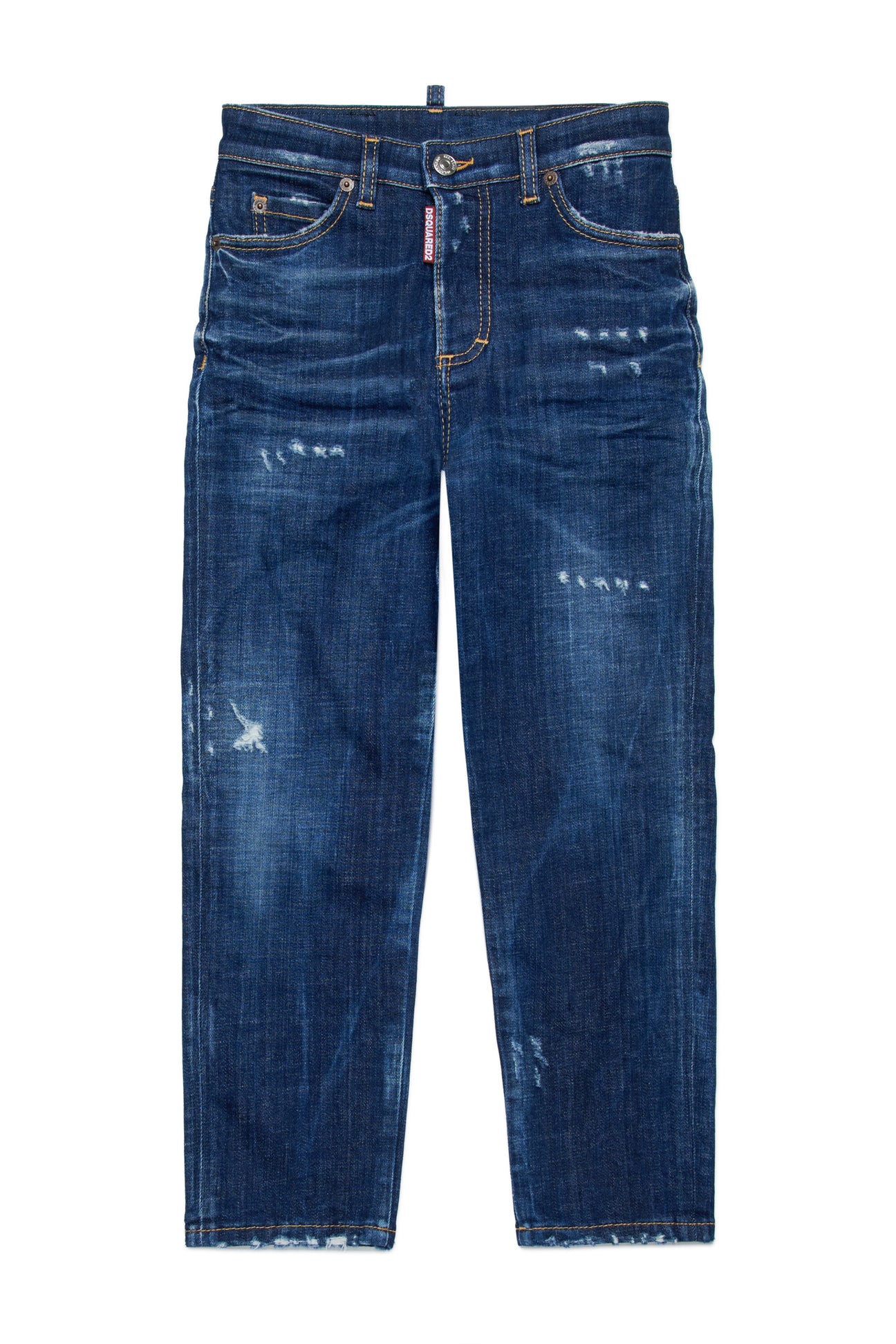 Dark straight jeans with abrasions - Boss 10 