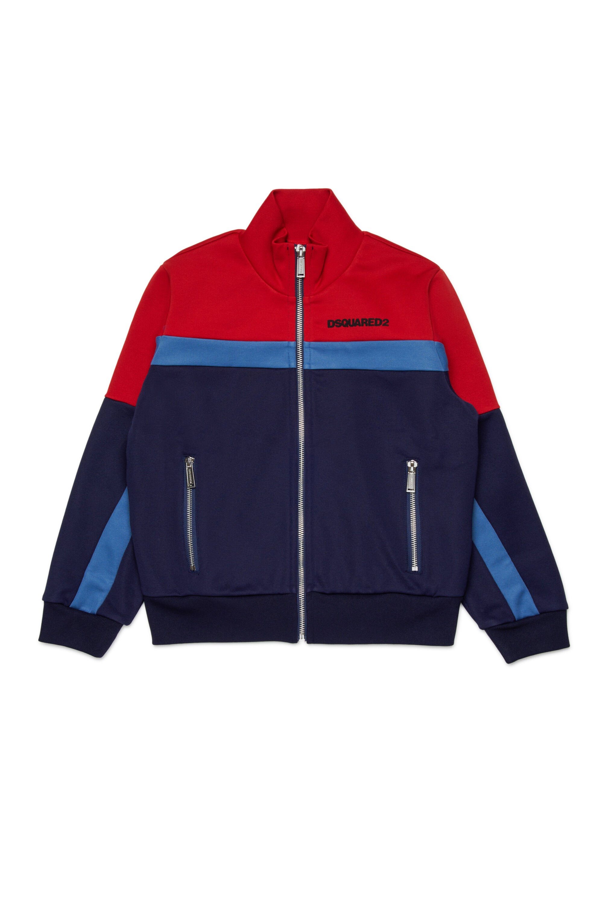 フルジッパー ネオプレン カラーブロック スウェットシャツ