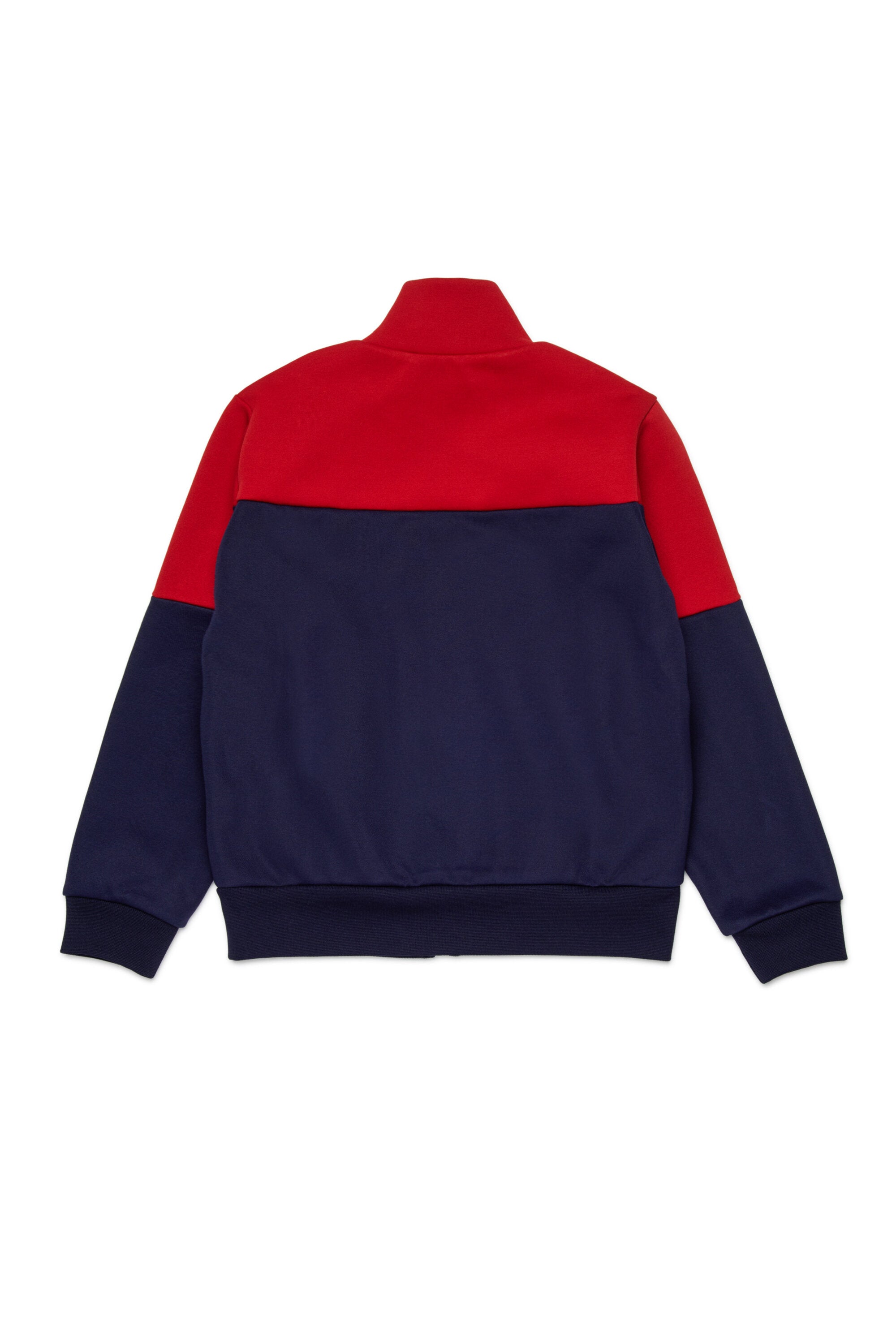 Full zipper neoprene colorblock sweatshirt