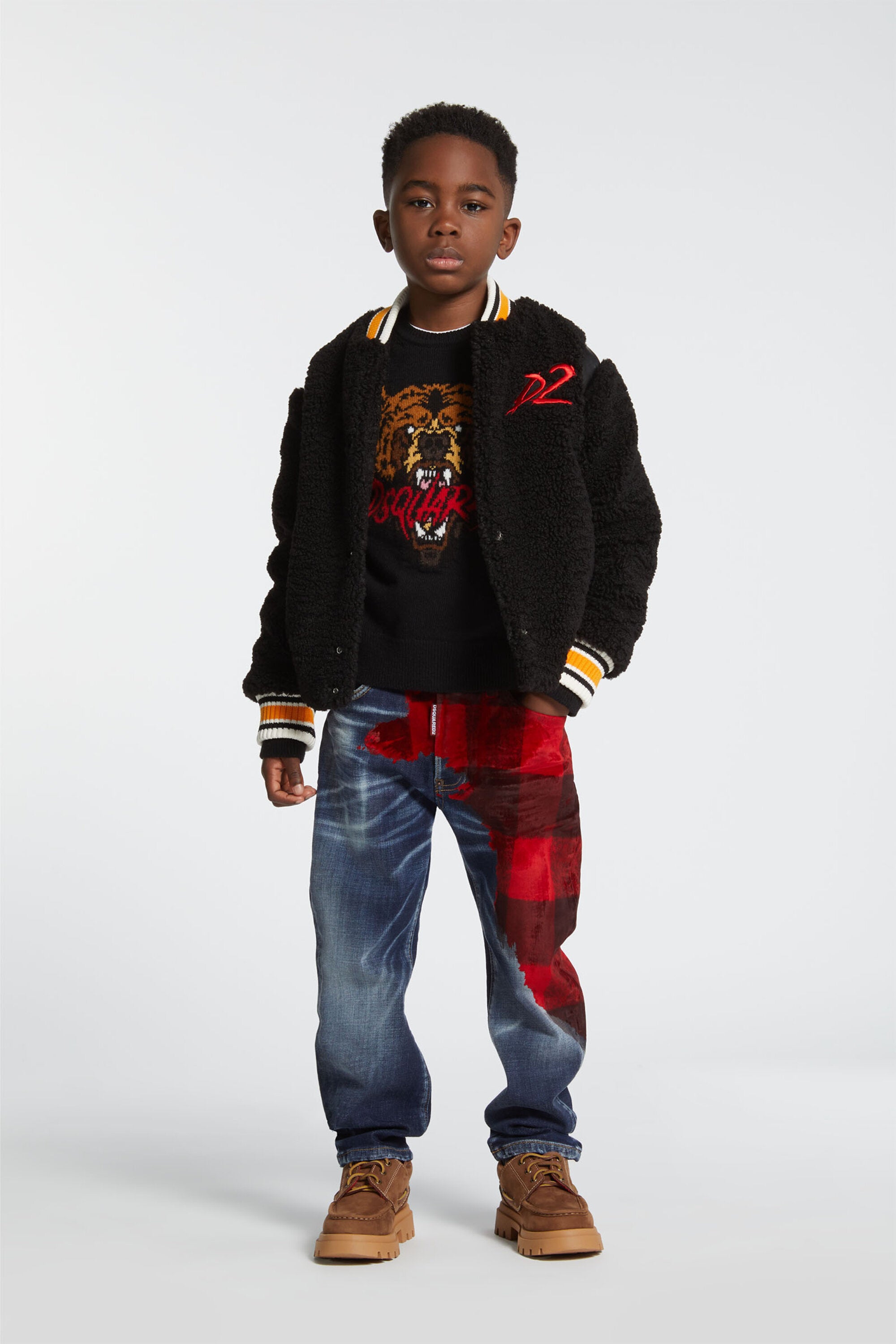 ベア・パッチ付きテディ・ボマー・ジャケット