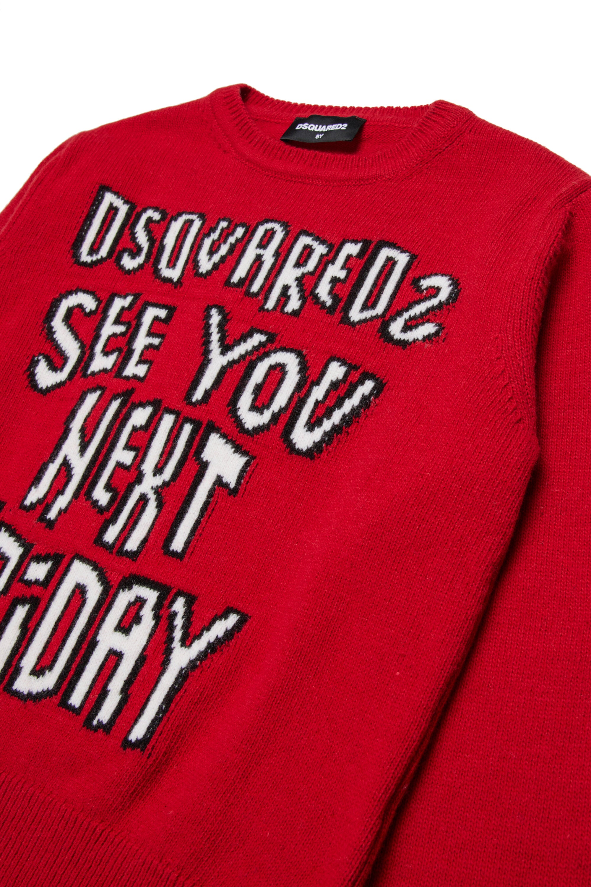 Wool-blend pullover with lettering