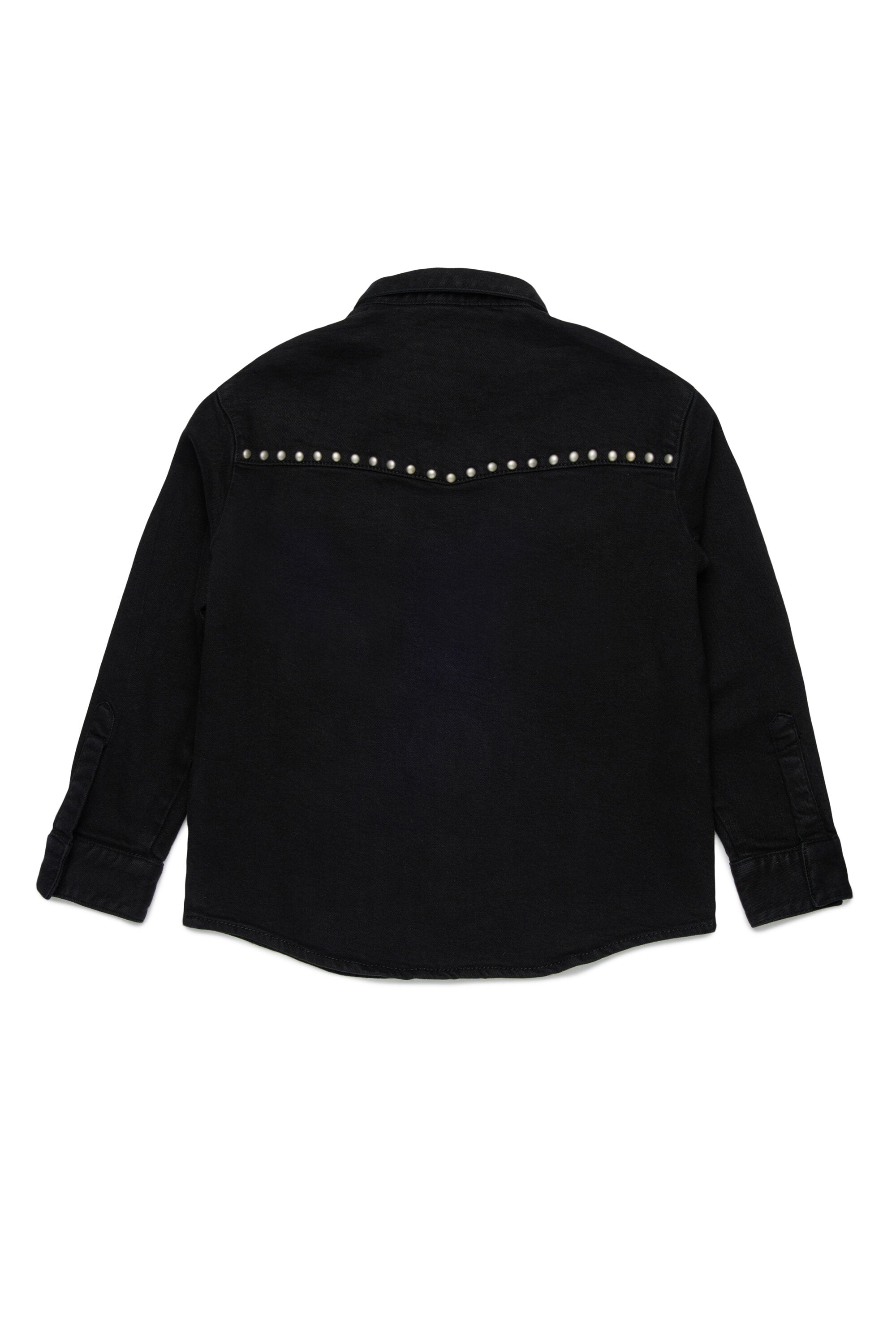 Black denim shirt with studs