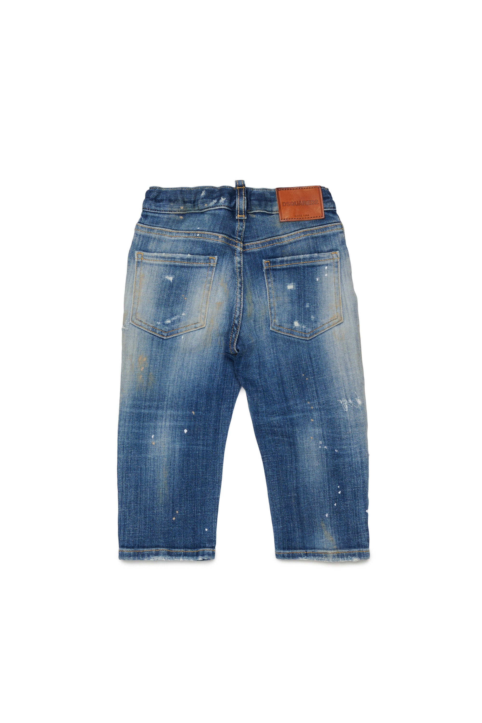 Regular jeans with used effect patchwork - Loose