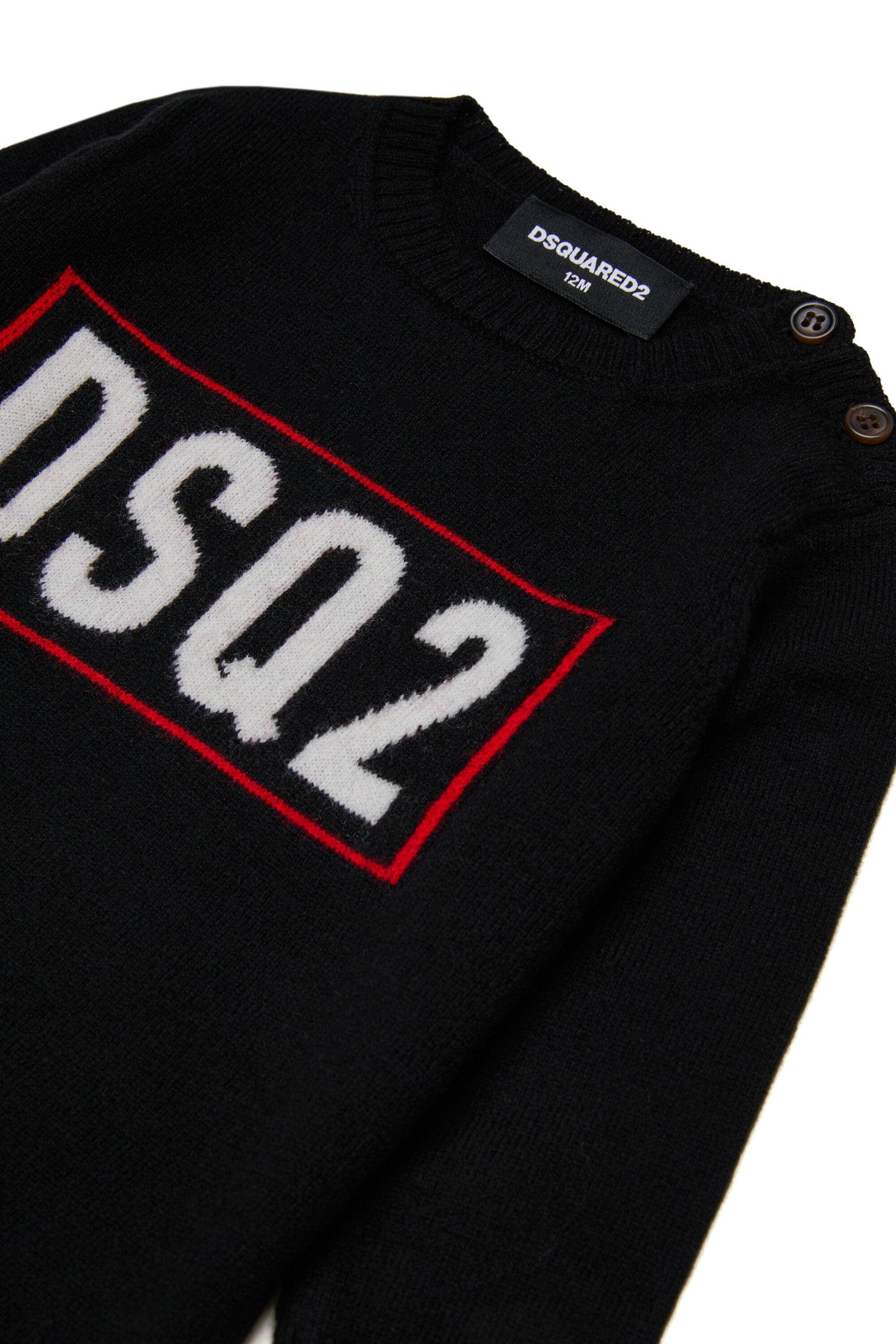 ロゴ入りメリノウール製ドレス DSQ2