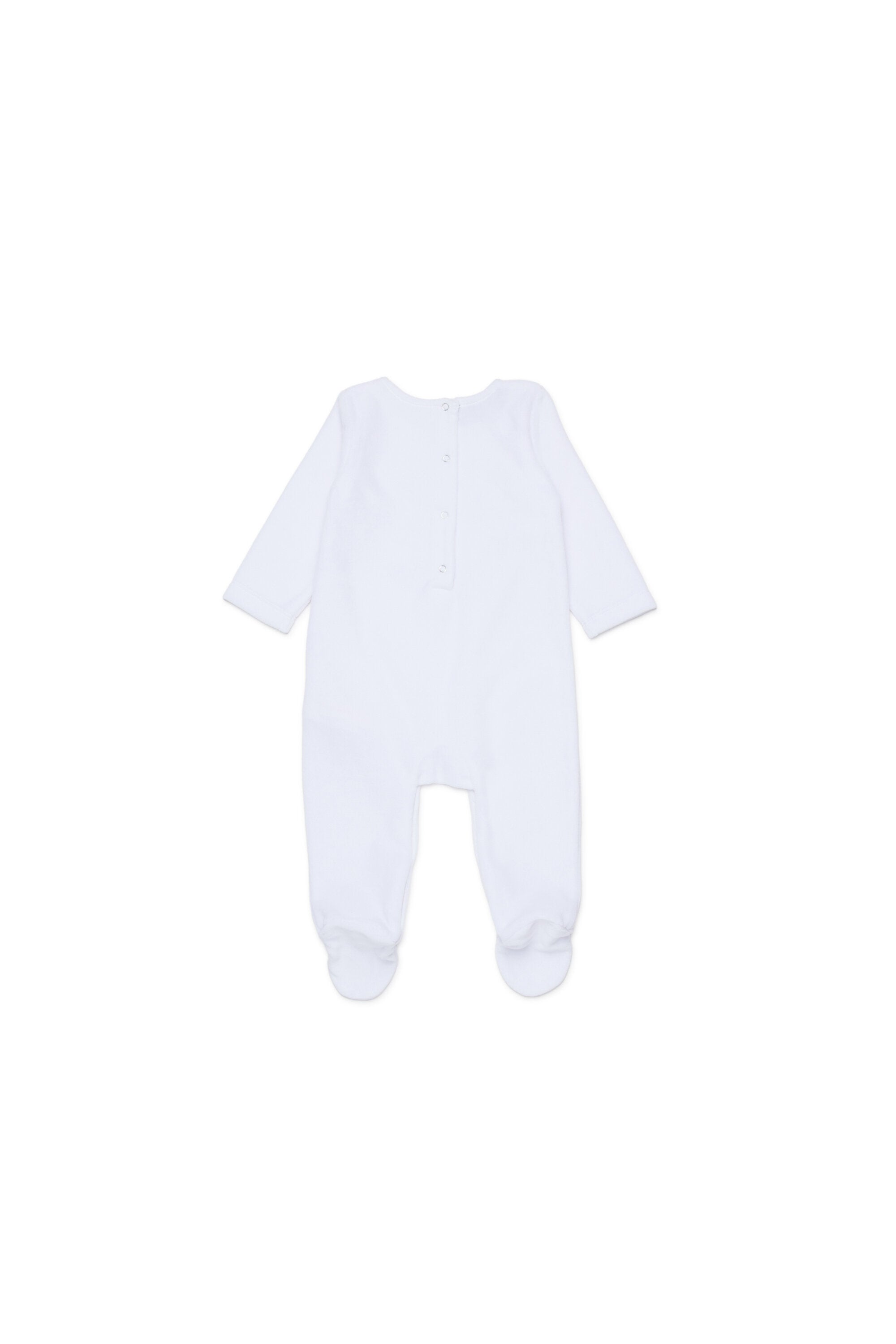 One-piece chenille jumpsuit with Brotherhood print