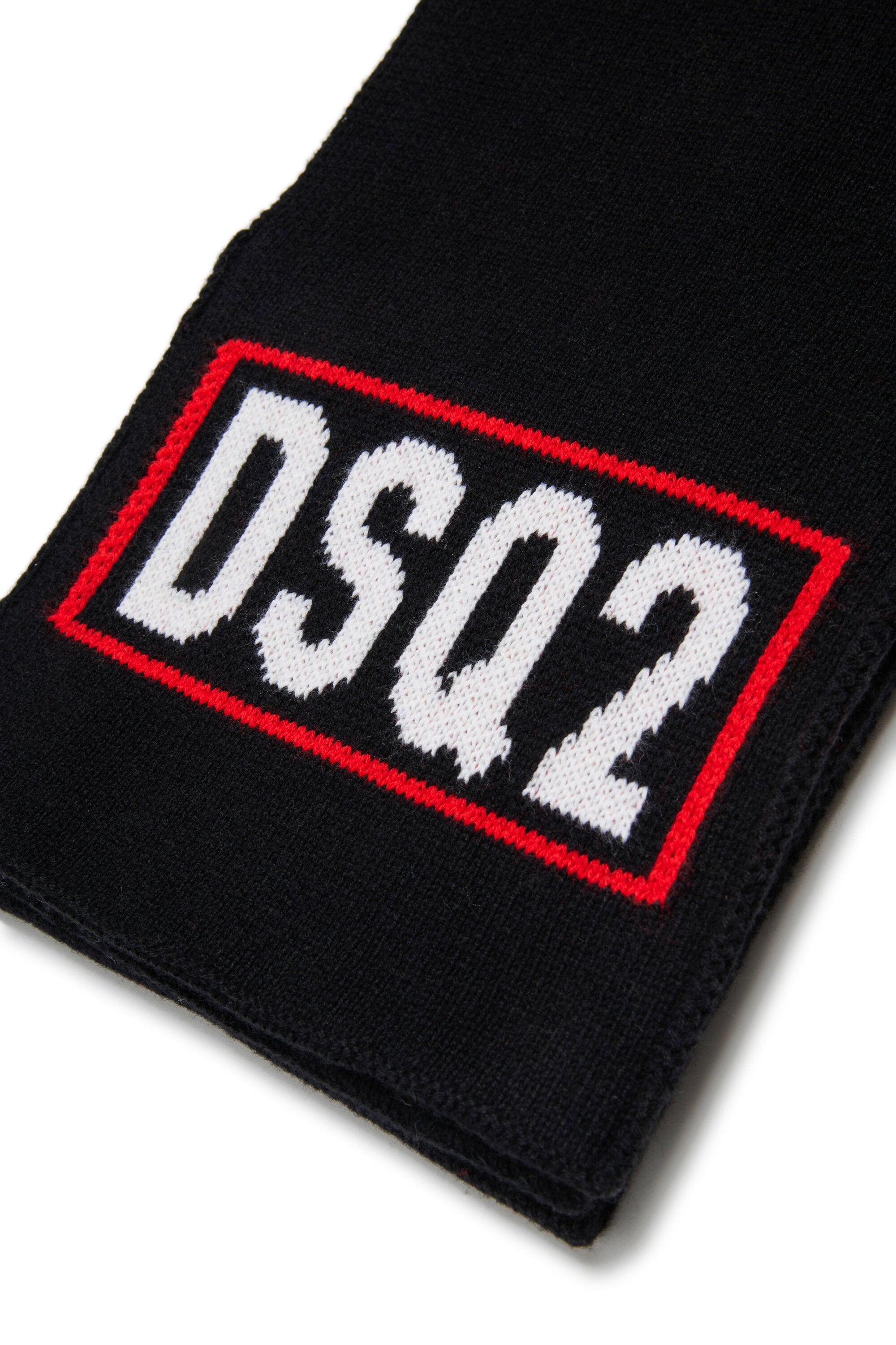 DSQ2ロゴ入りウール混マフラー