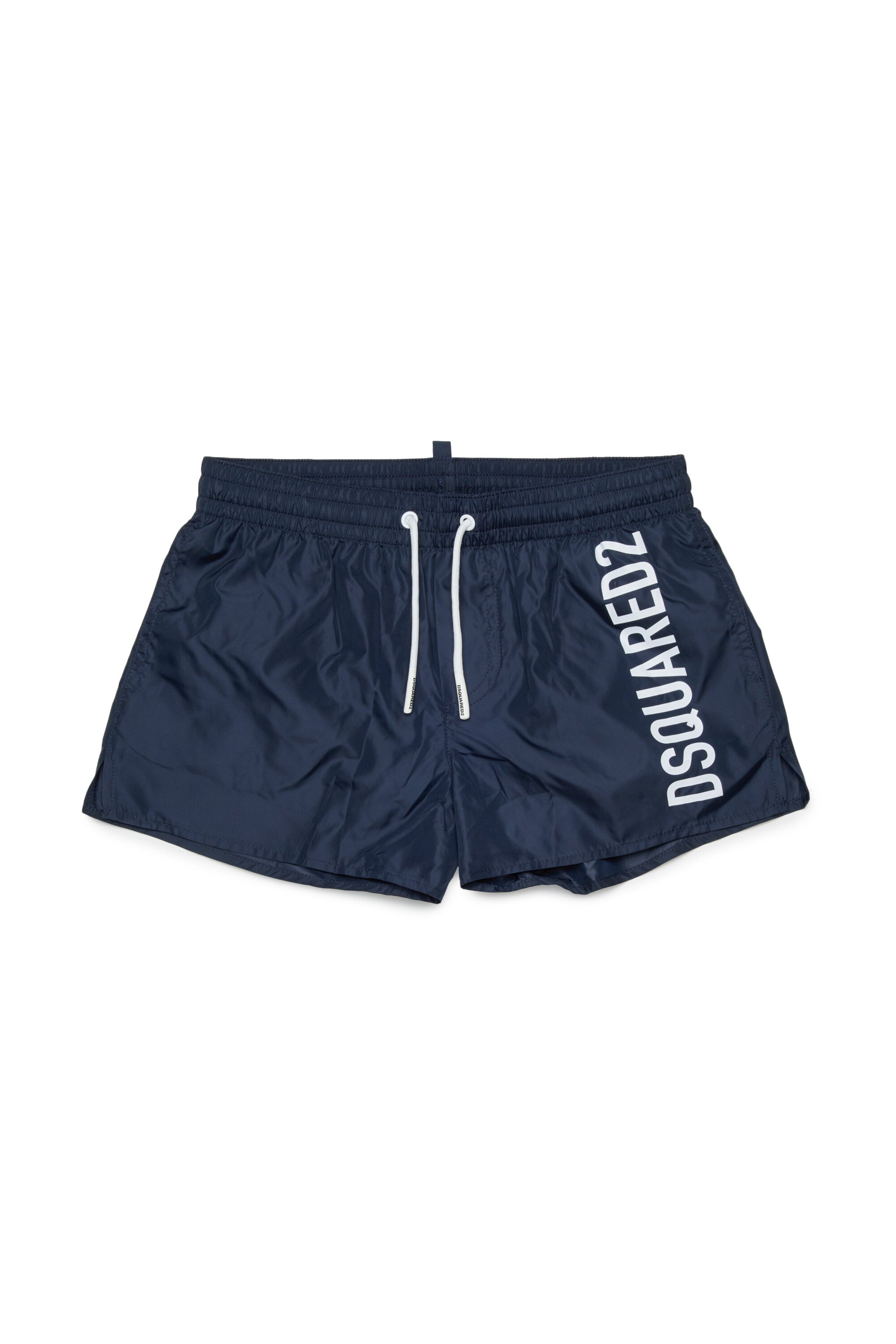 Boxer swim trunks with logo