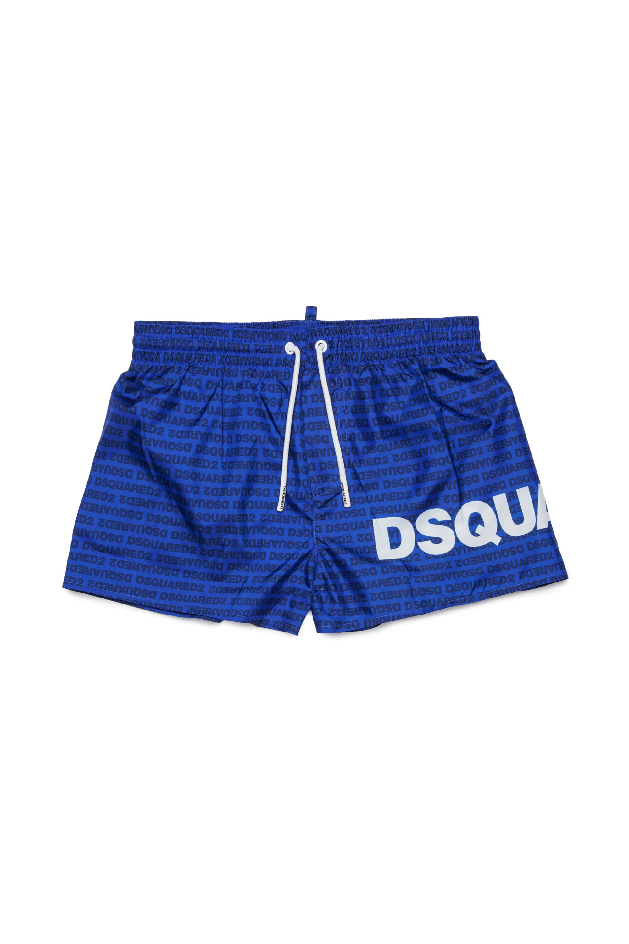 Boxer swim trunks with logo