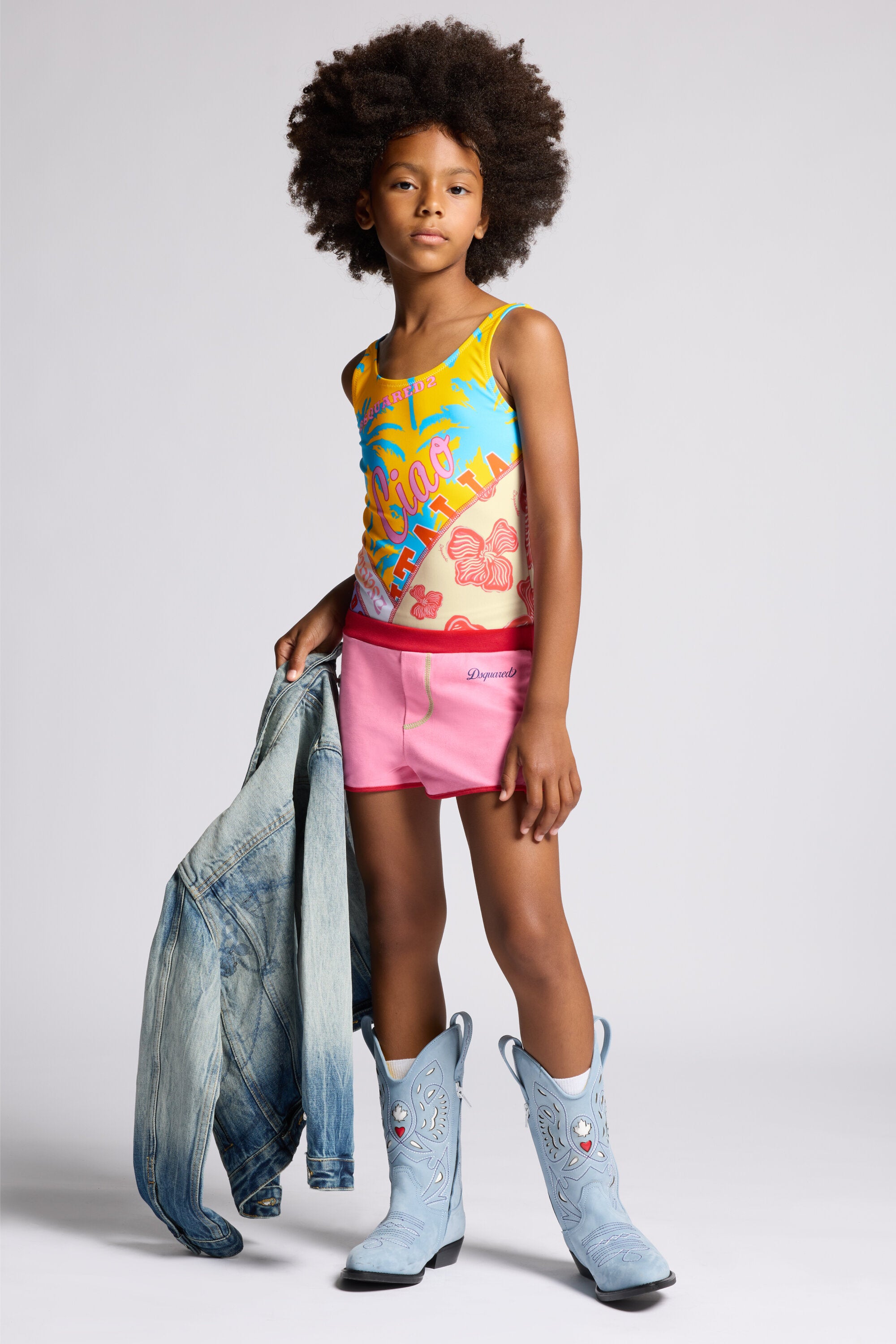 One-piece swimsuit with logo