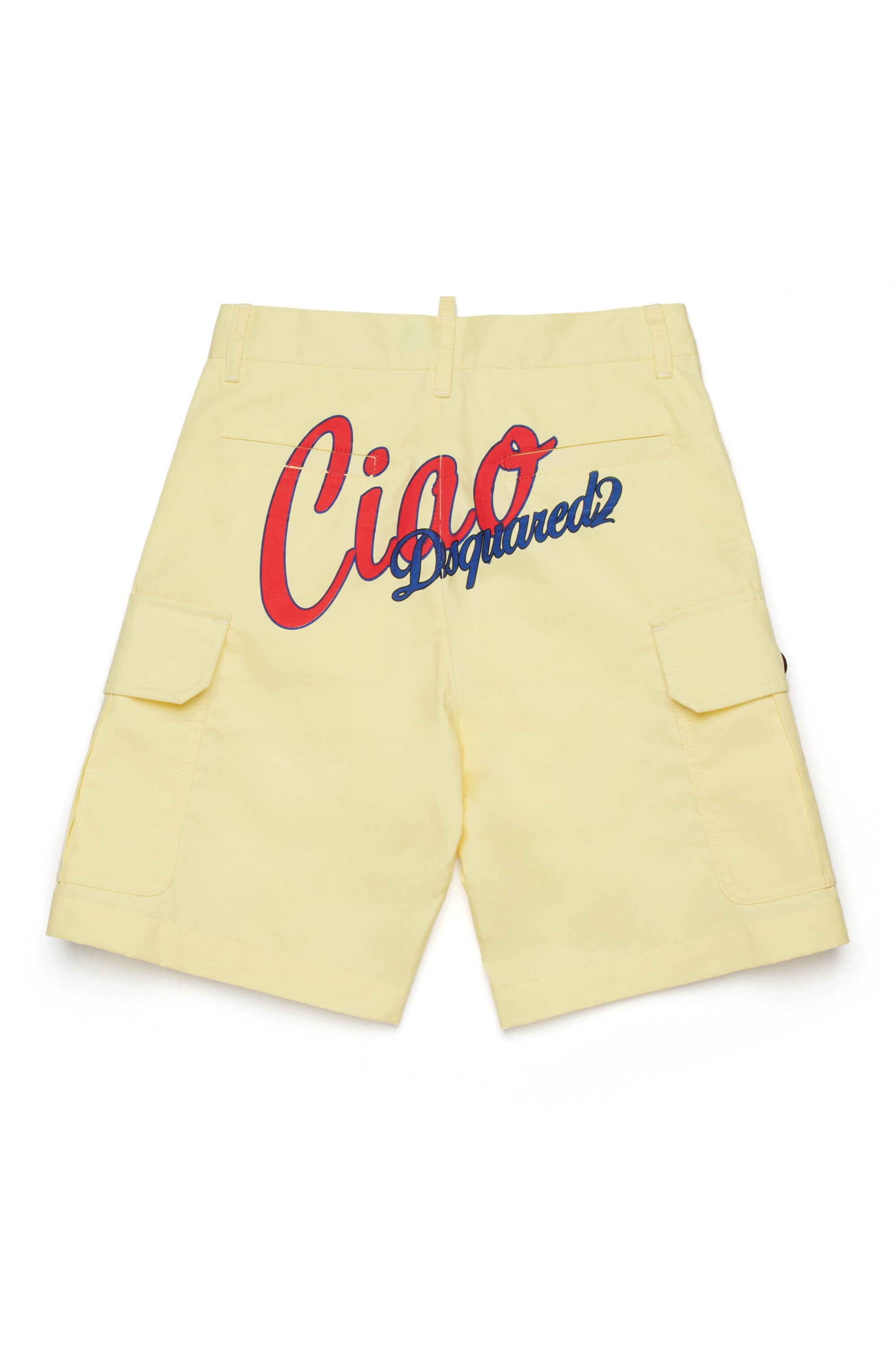 Cargo shorts with printed logo
