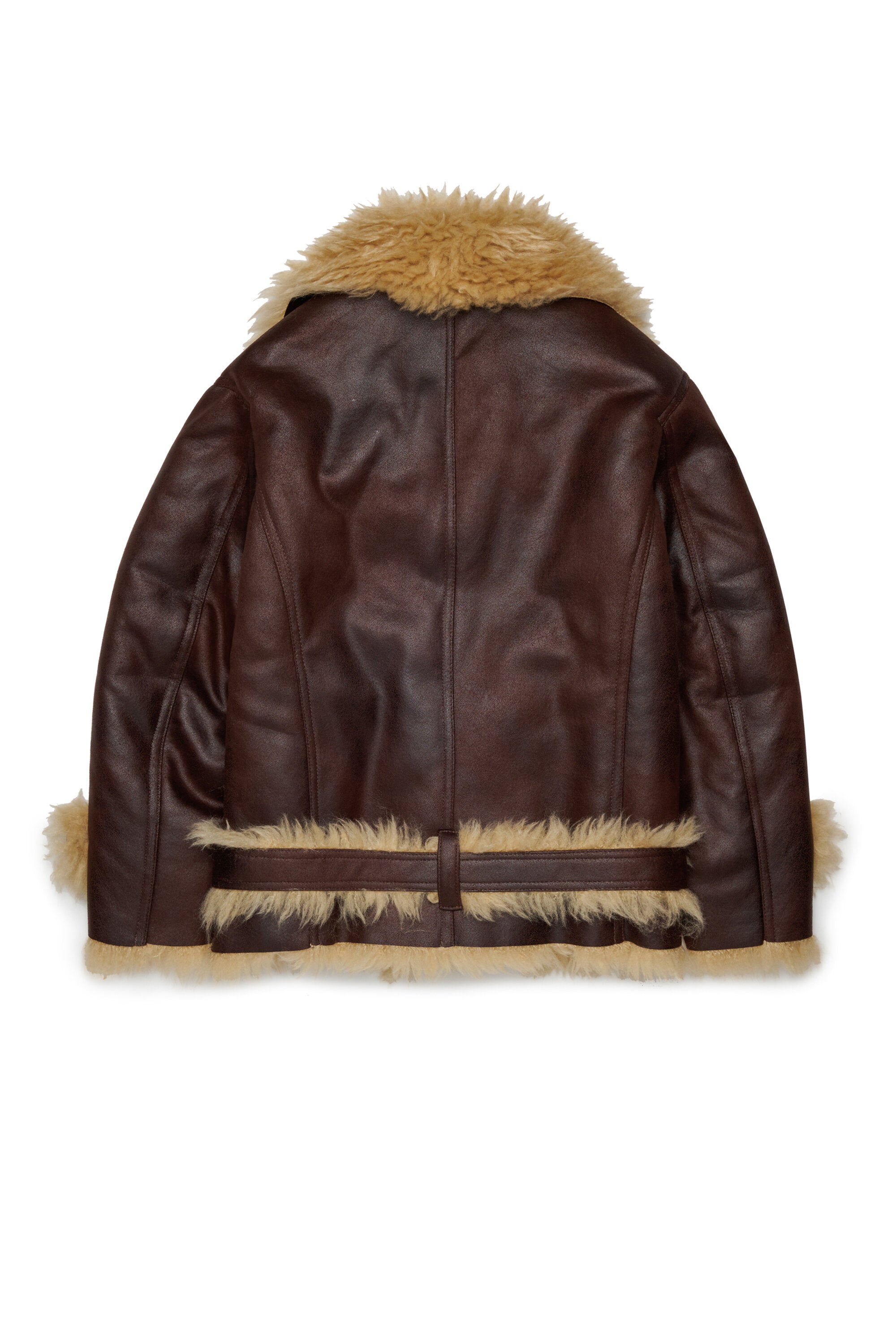 Biker jacket with faux fur details