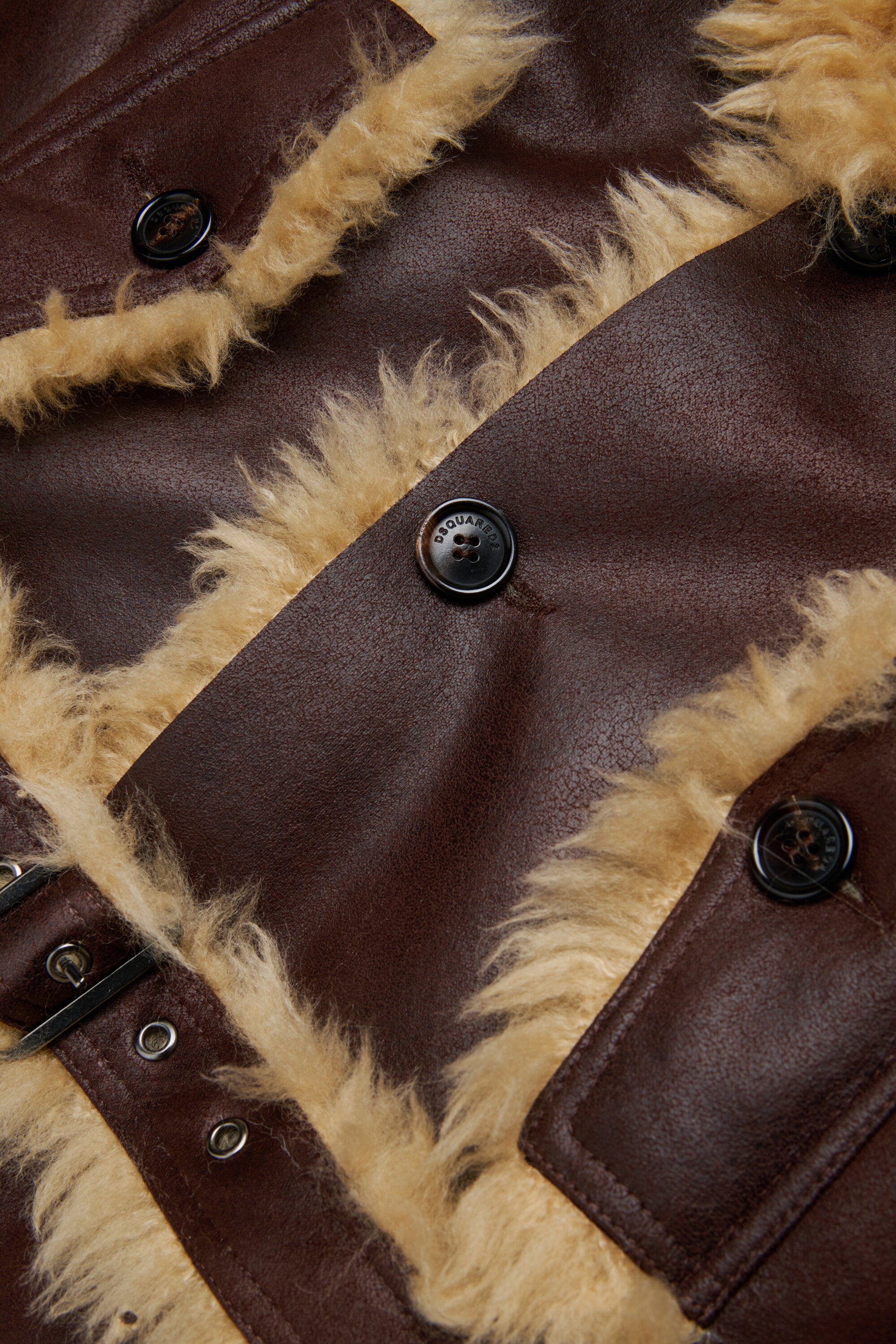 Biker jacket with faux fur details