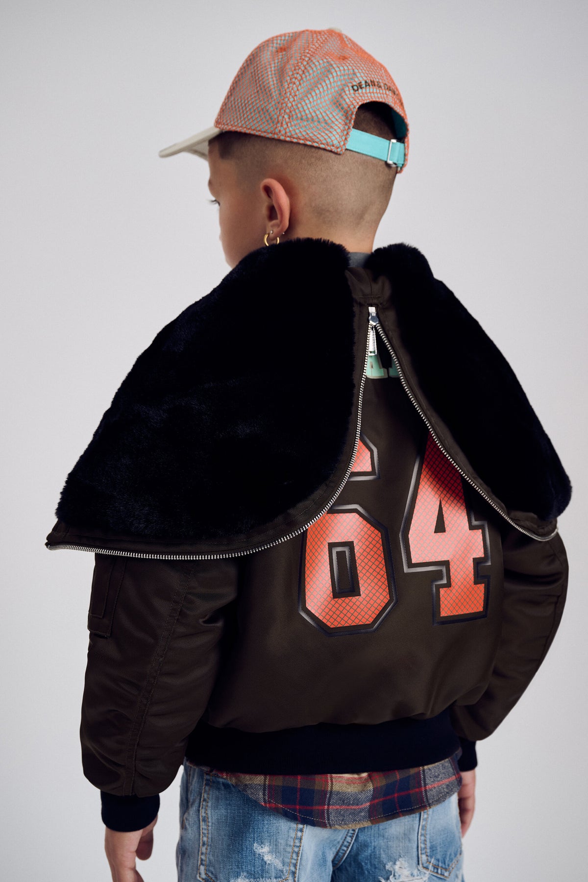 Bomber jacket with printed logo
