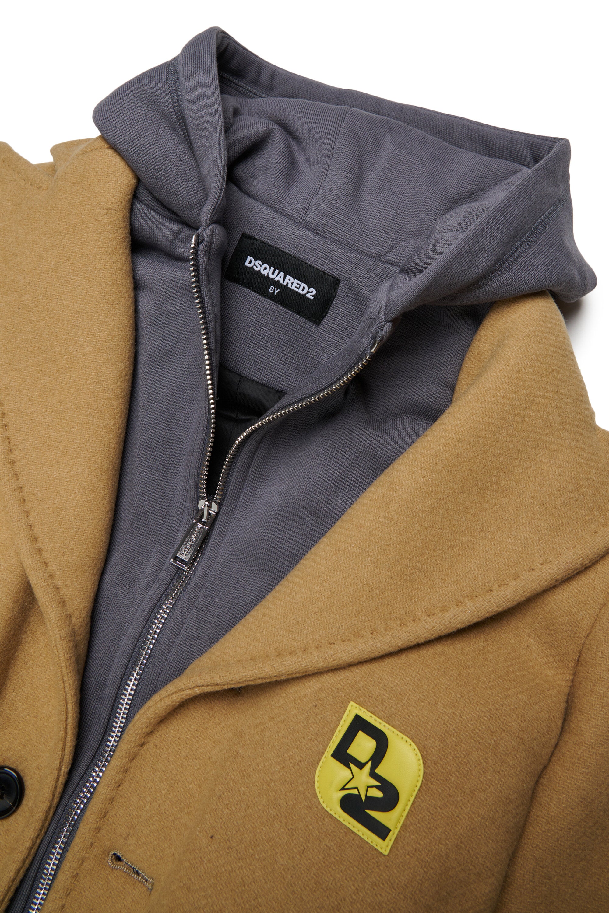 Coat with printed logo