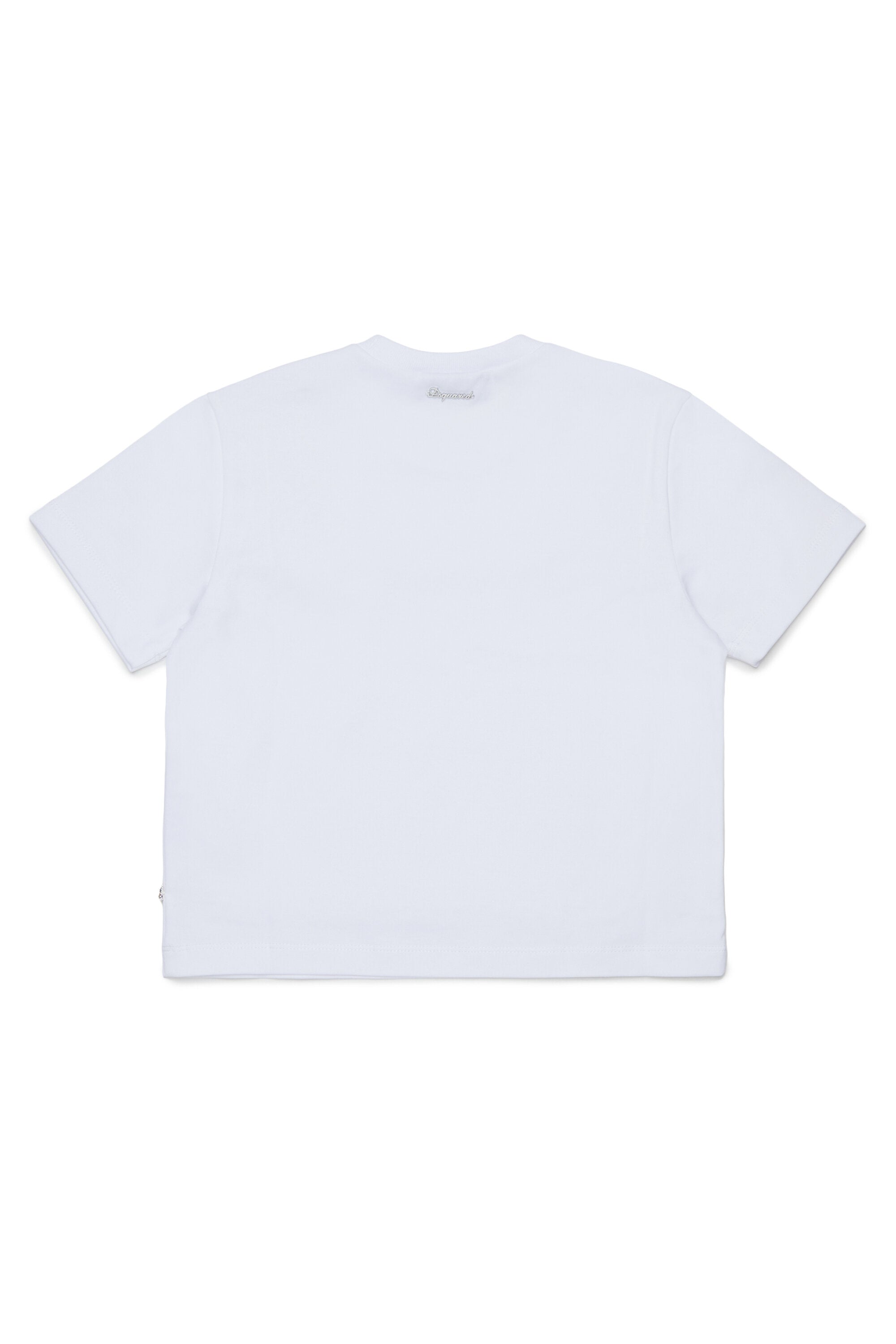 T-shirt with jewel appliqués and logo