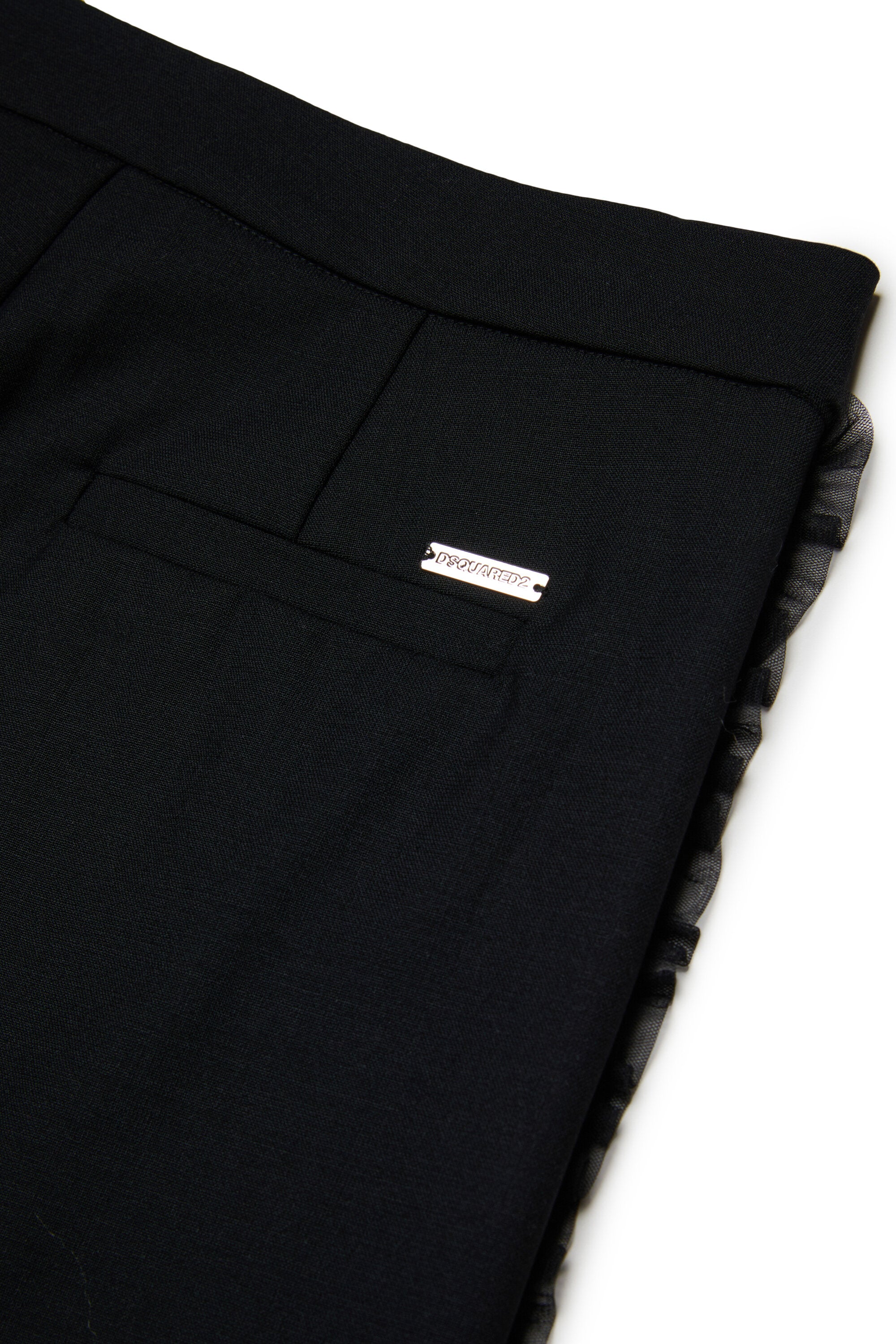 Formal pants with pleated inserts
