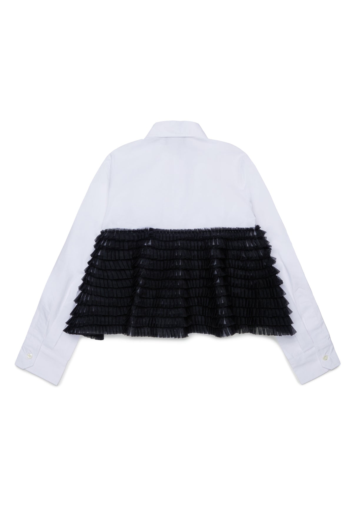 Long-sleeve shirt with ruffles
