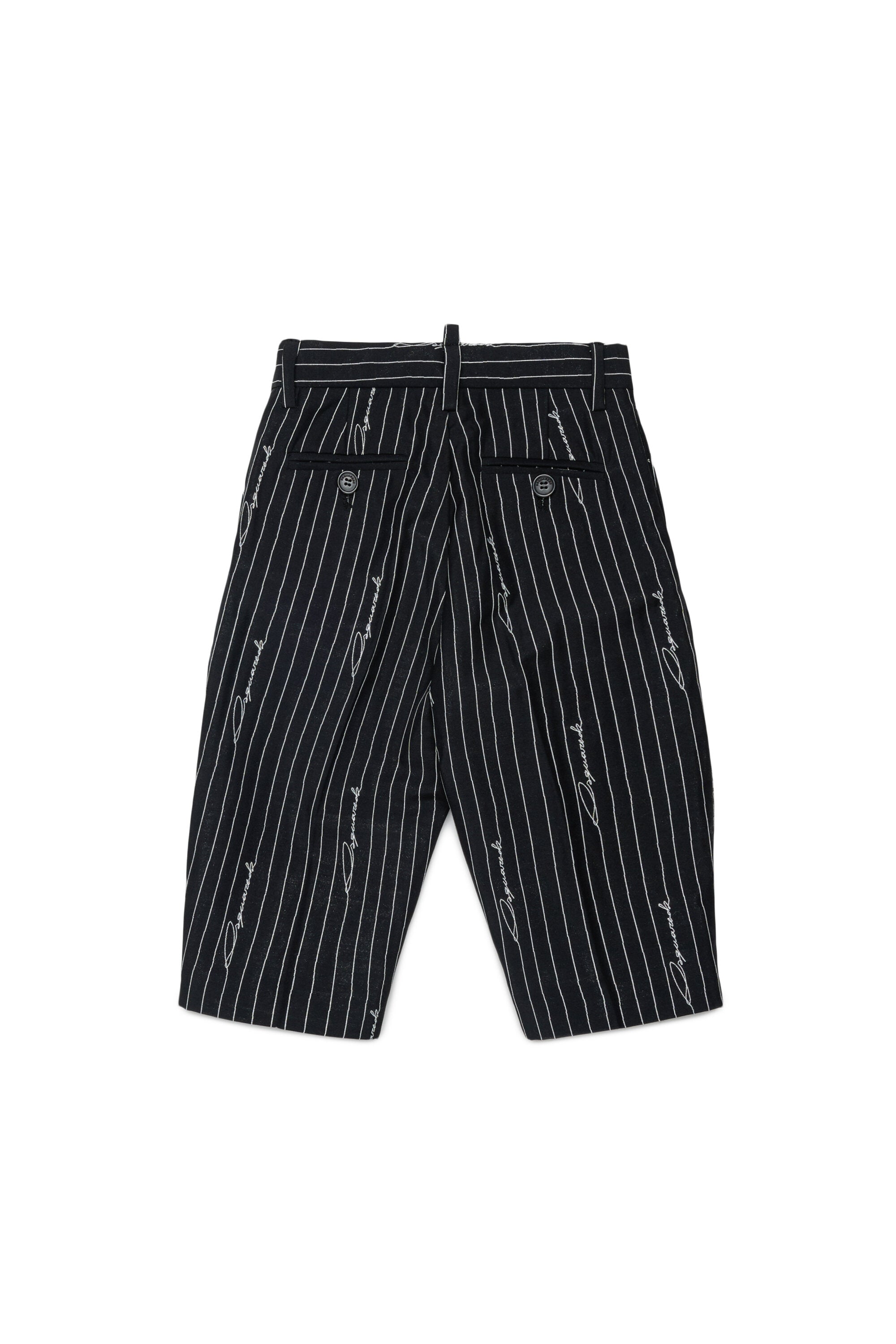 Pinstriped formal pants with pleats