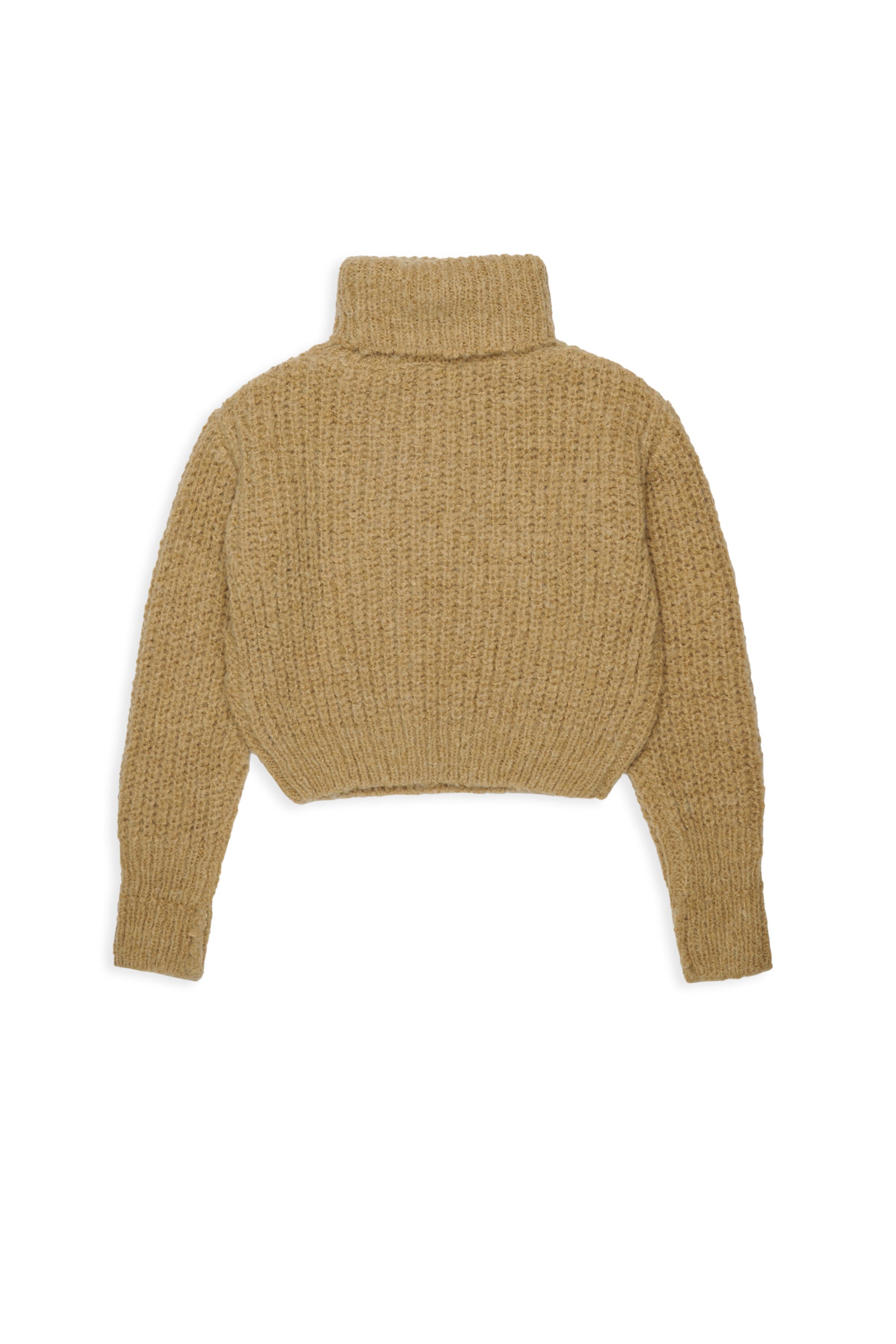 Cable-knit turtleneck with logo