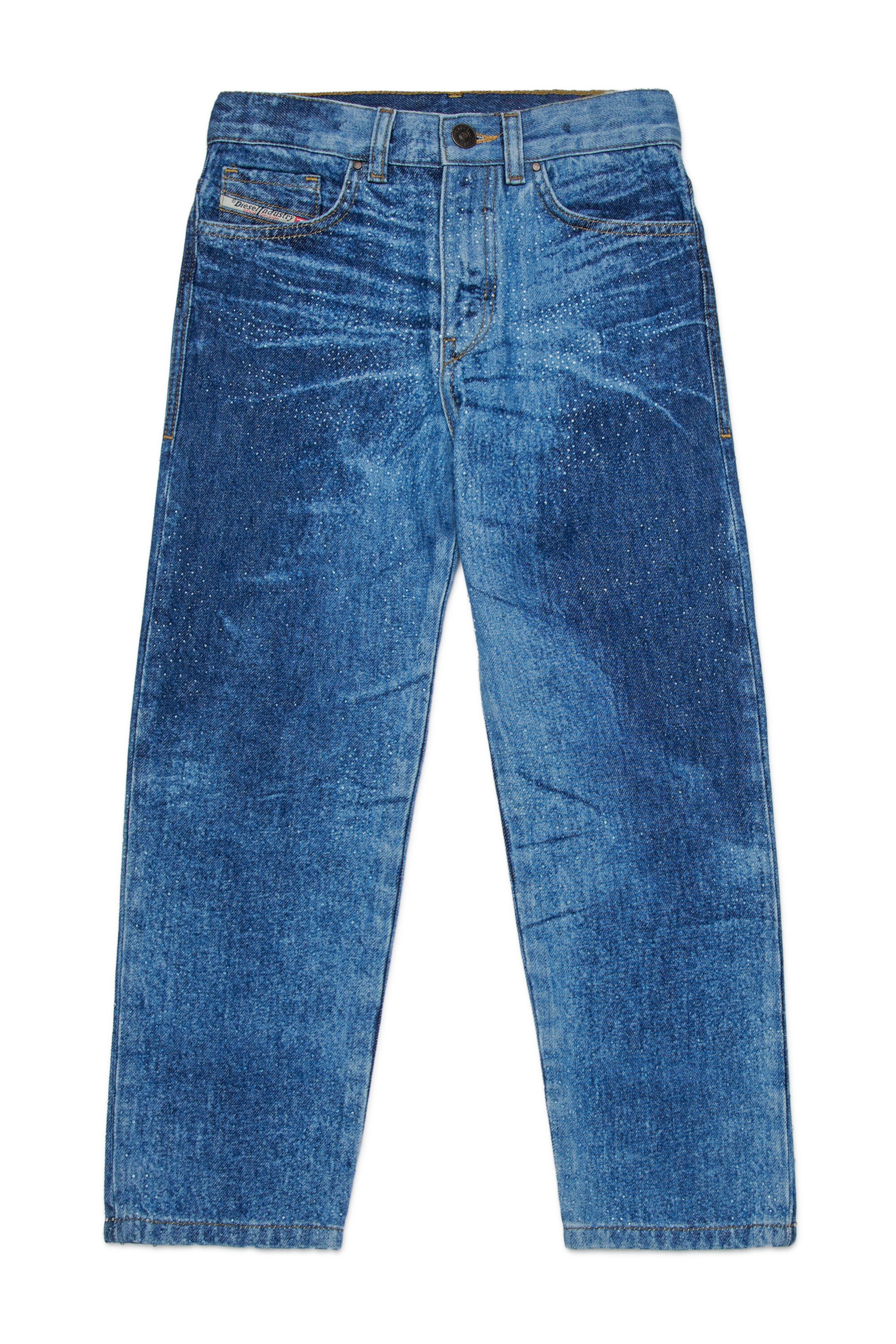 レーザーグラフィックとホットフィックスのレギュラージーンズ - D-Air