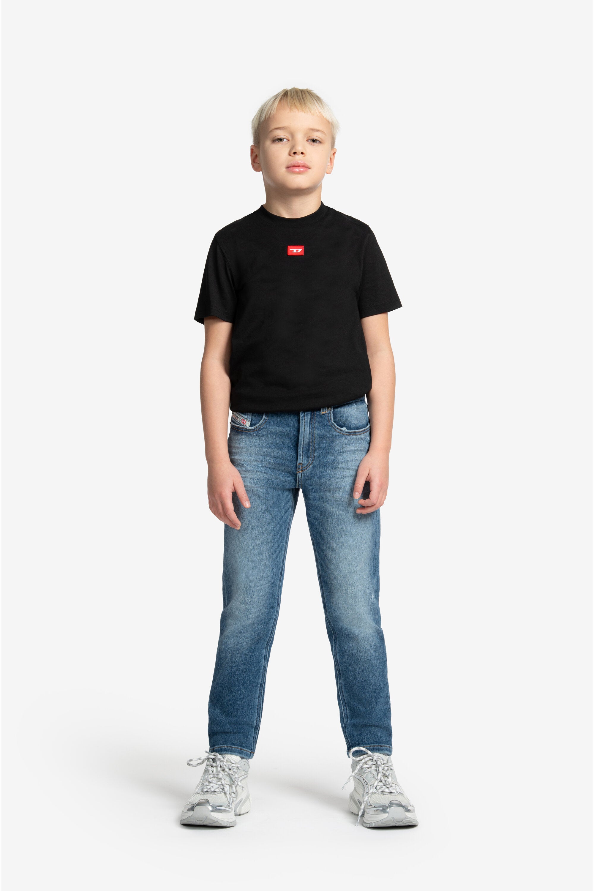 擦り切れのあるJoggJeans®のミディアムブルーレギュラー - D-Lucas