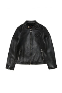 Genuine leather nail model jacket