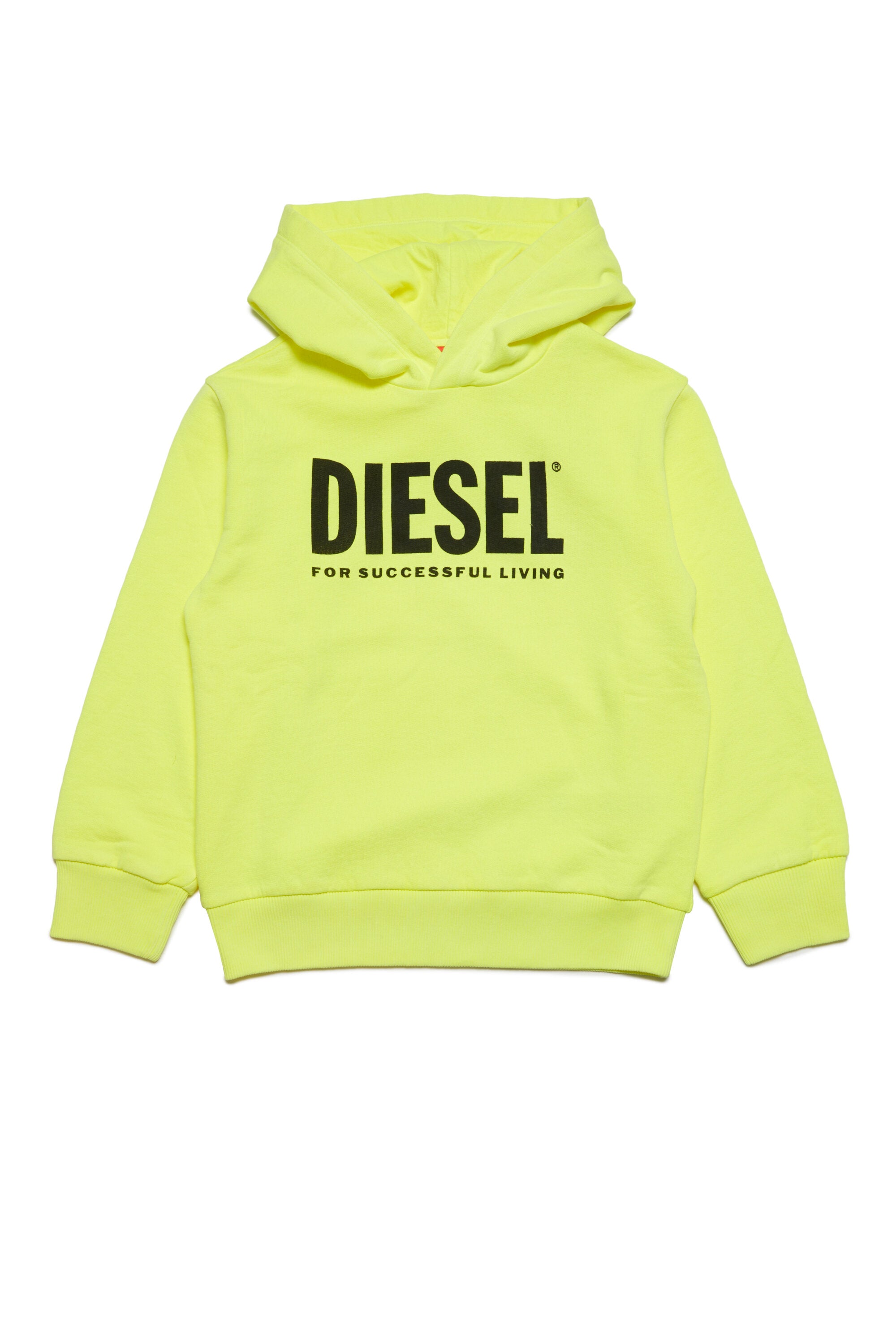 Fluorescent hooded sweatshirt with logo