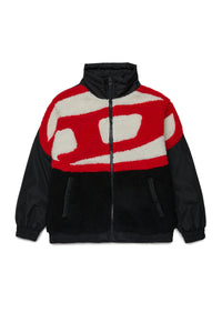 Teddy jacket with large oval D logo